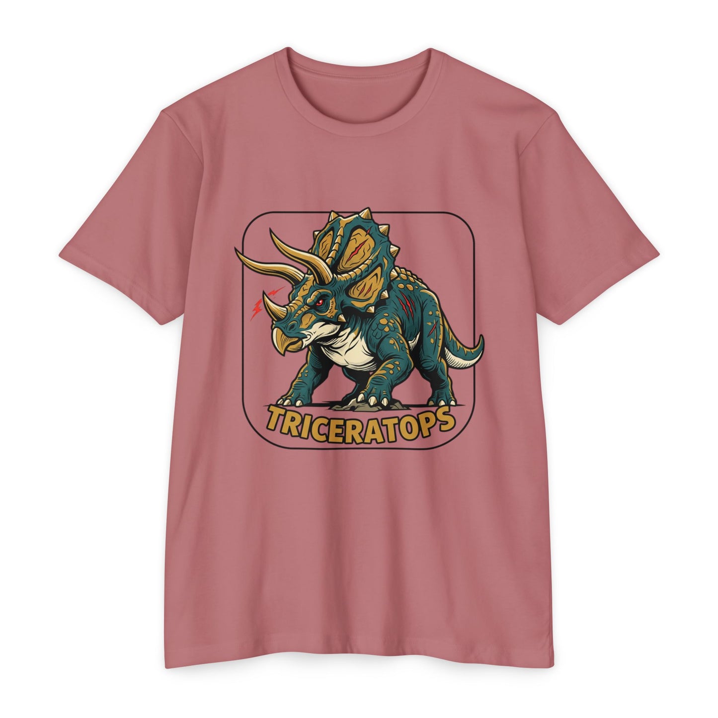 Triceratops Graphic T-Shirt — Retro Dinosaur Tee for Kids & Adults