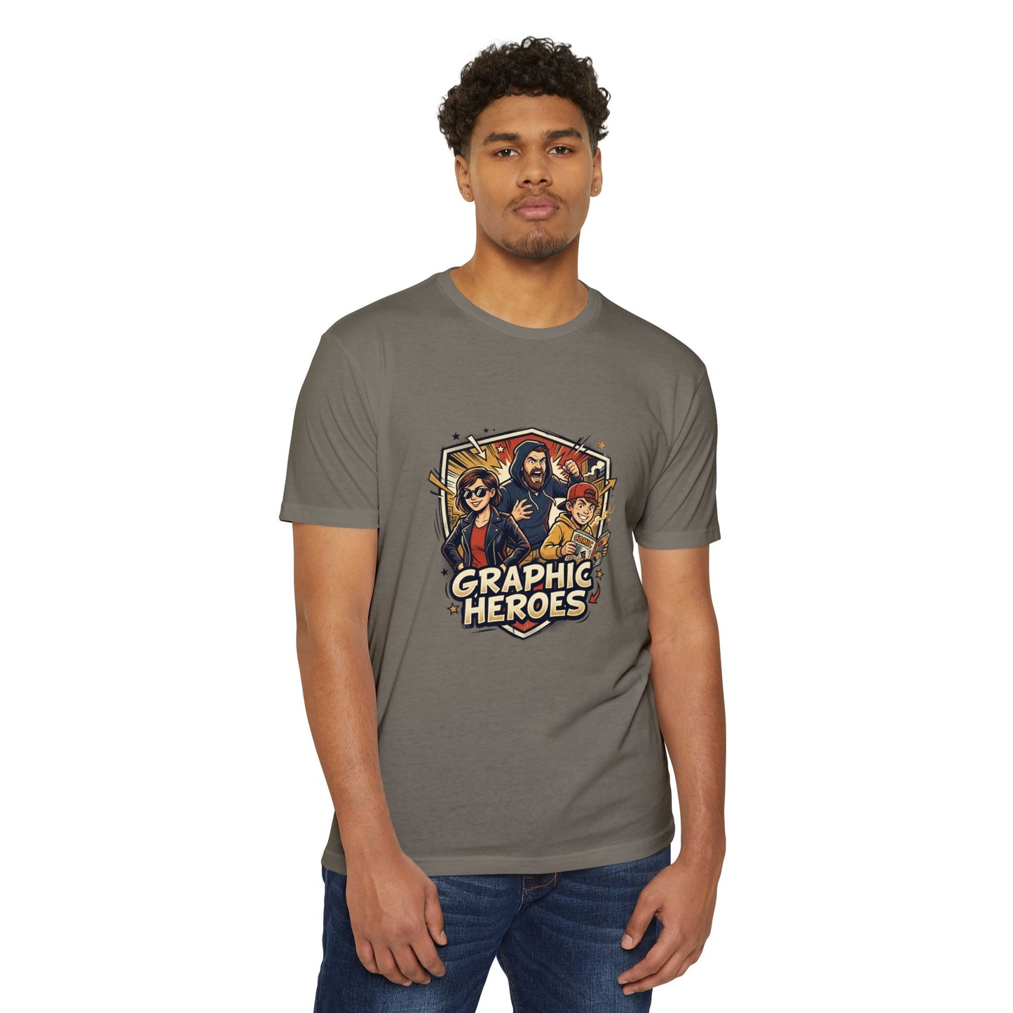 Retro Comic Heroes T-Shirt — Graphic Crew Tee