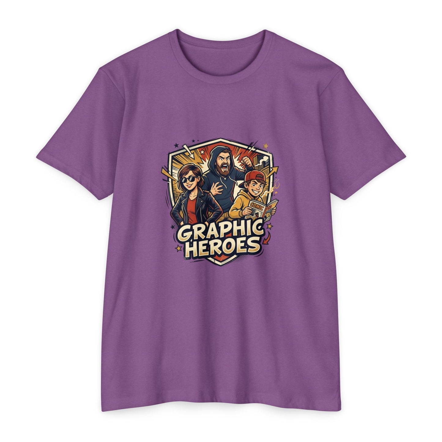 Retro Comic Heroes T-Shirt — Graphic Crew Tee