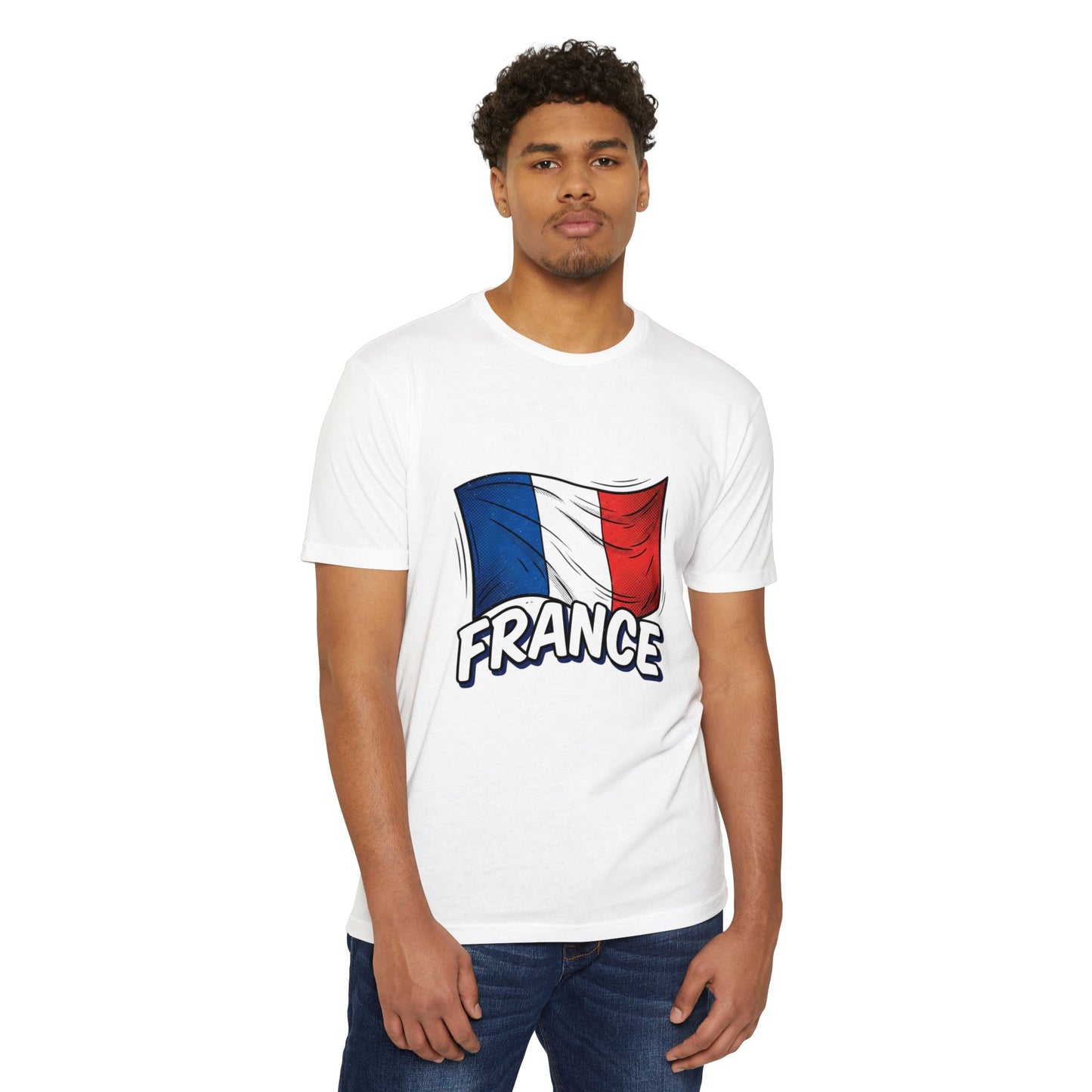 France Flag Retro Waving Tricolor T-Shirt