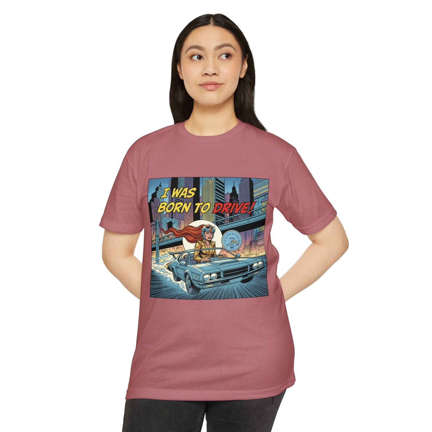 I Was Born to Drive Retro Comic Car T-Shirt