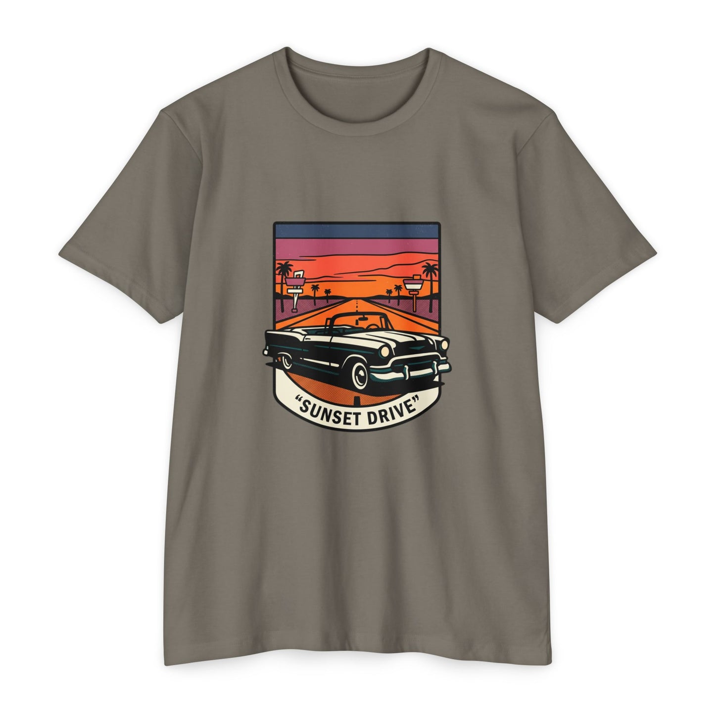 Sunset Drive Vintage Car T-Shirt