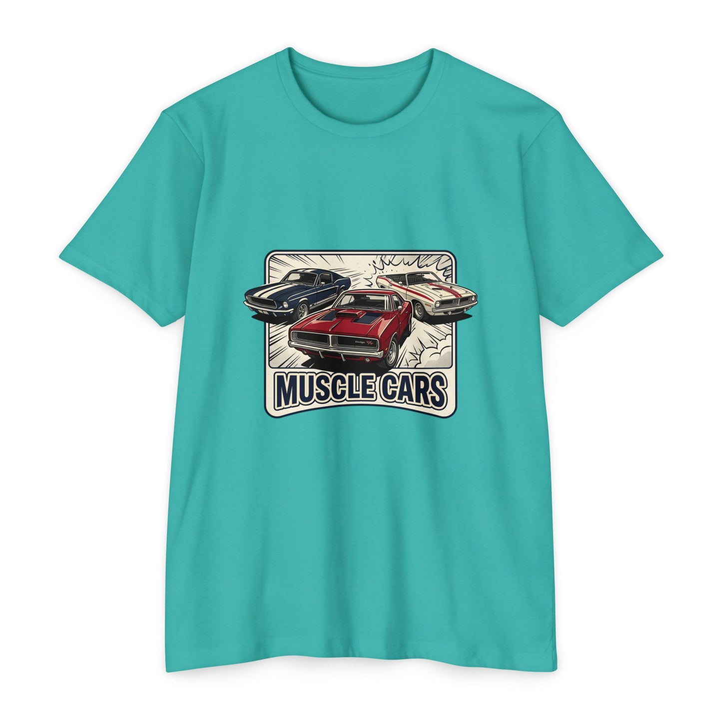 Retro Muscle Cars Graphic T-Shirt — Vintage Hot Rod Design