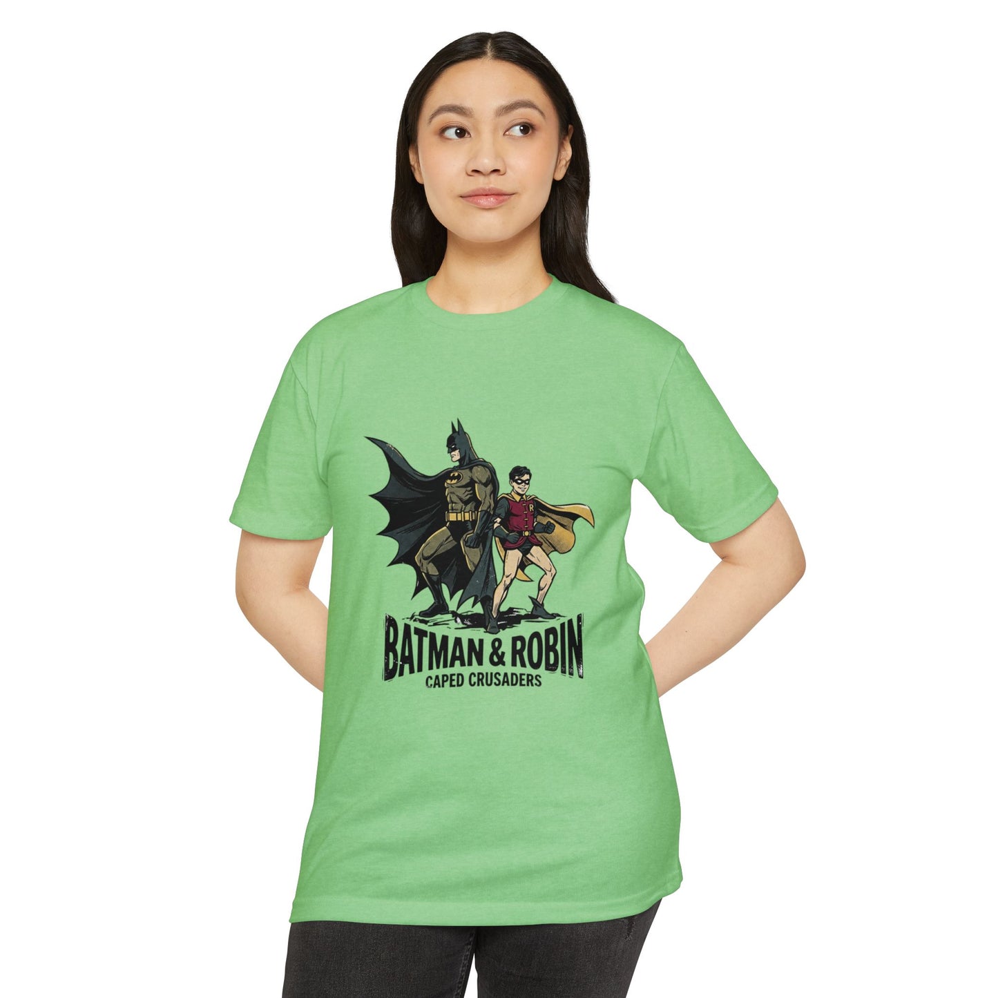 Batman & Robin Caped Crusaders Vintage Superhero T-Shirt