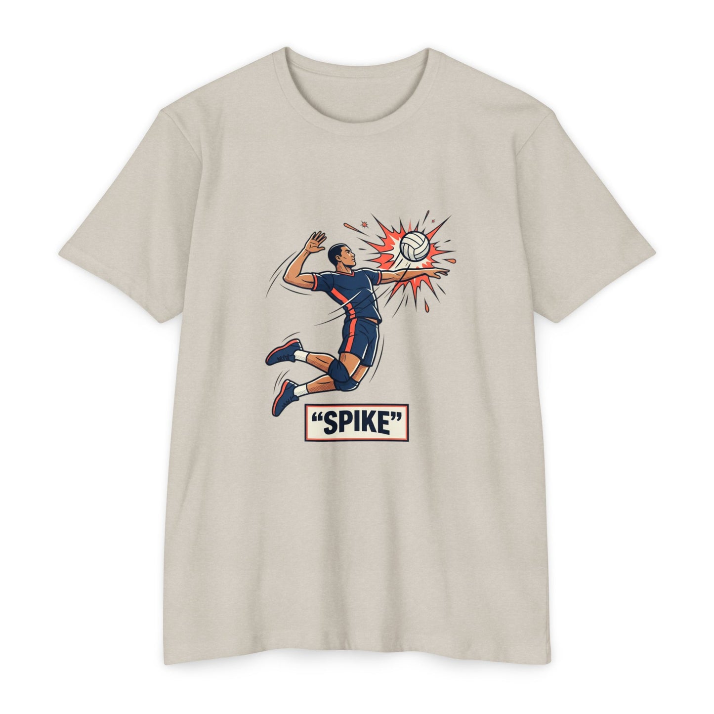 Volleyball Spike Graphic T-Shirt — Retro Player Illustration Tee