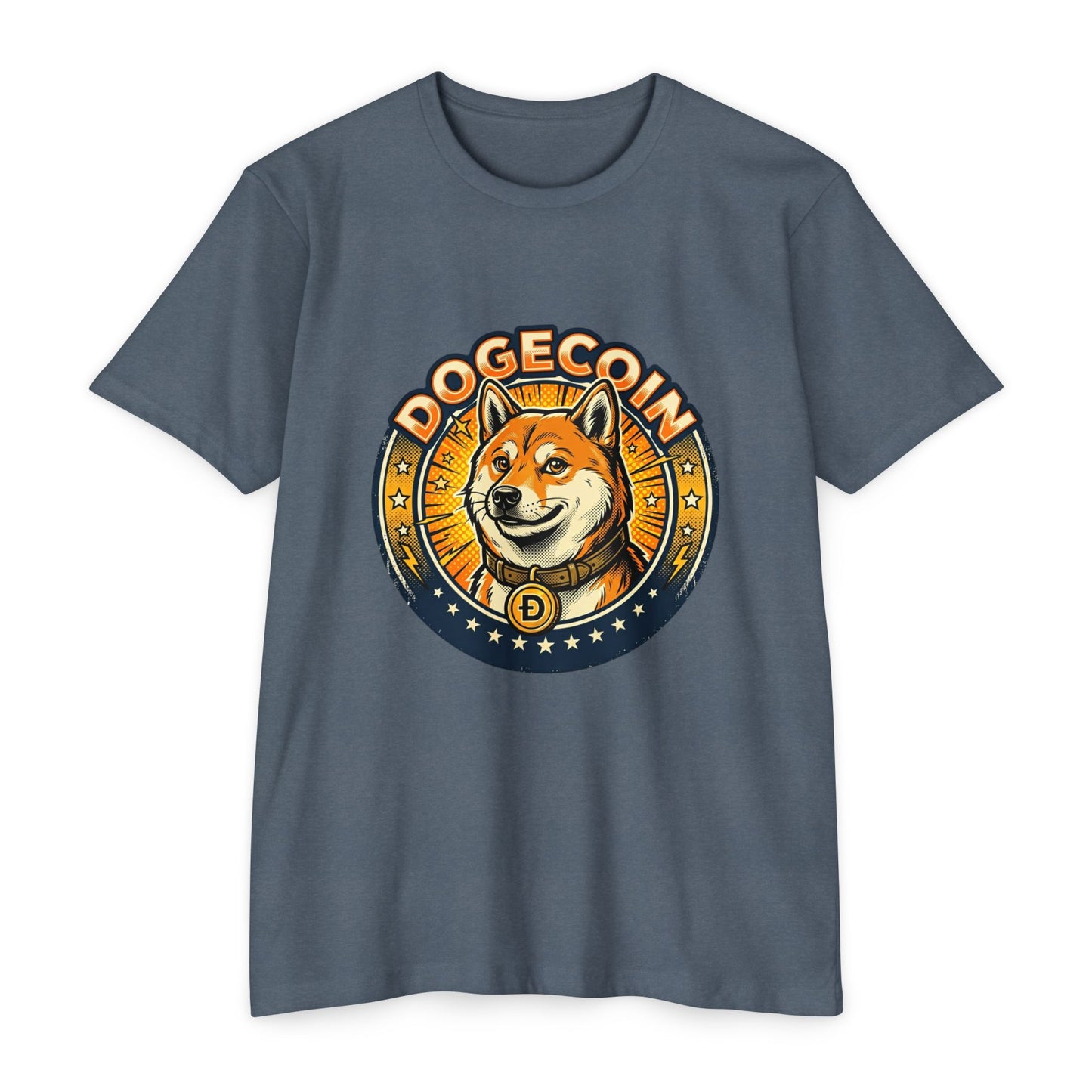 Dogecoin Coin Logo T‑Shirt — Retro Shiba Inu Crypto Tee