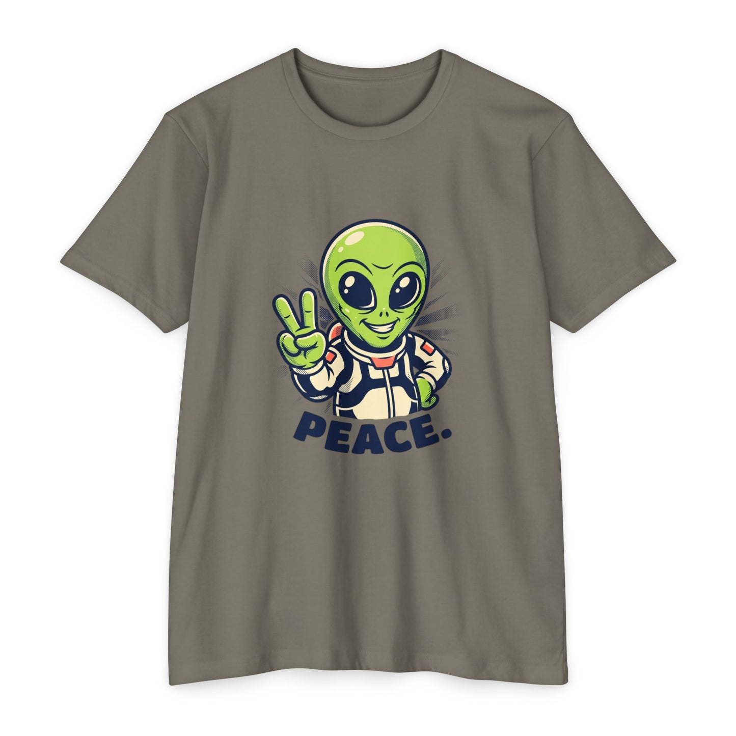Alien Peace T-Shirt — Cute Green Astronaut Giving Peace Sign