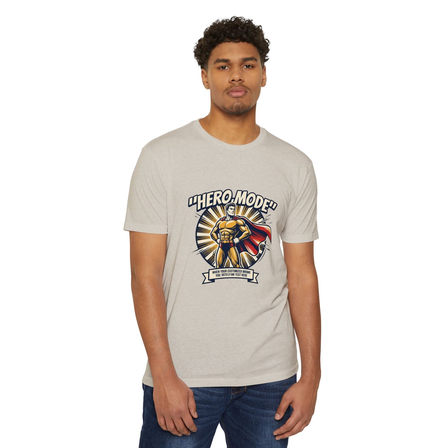Hero Mode T-Shirt – Superhero Graphic Tee with "Hero Mode" Slogan