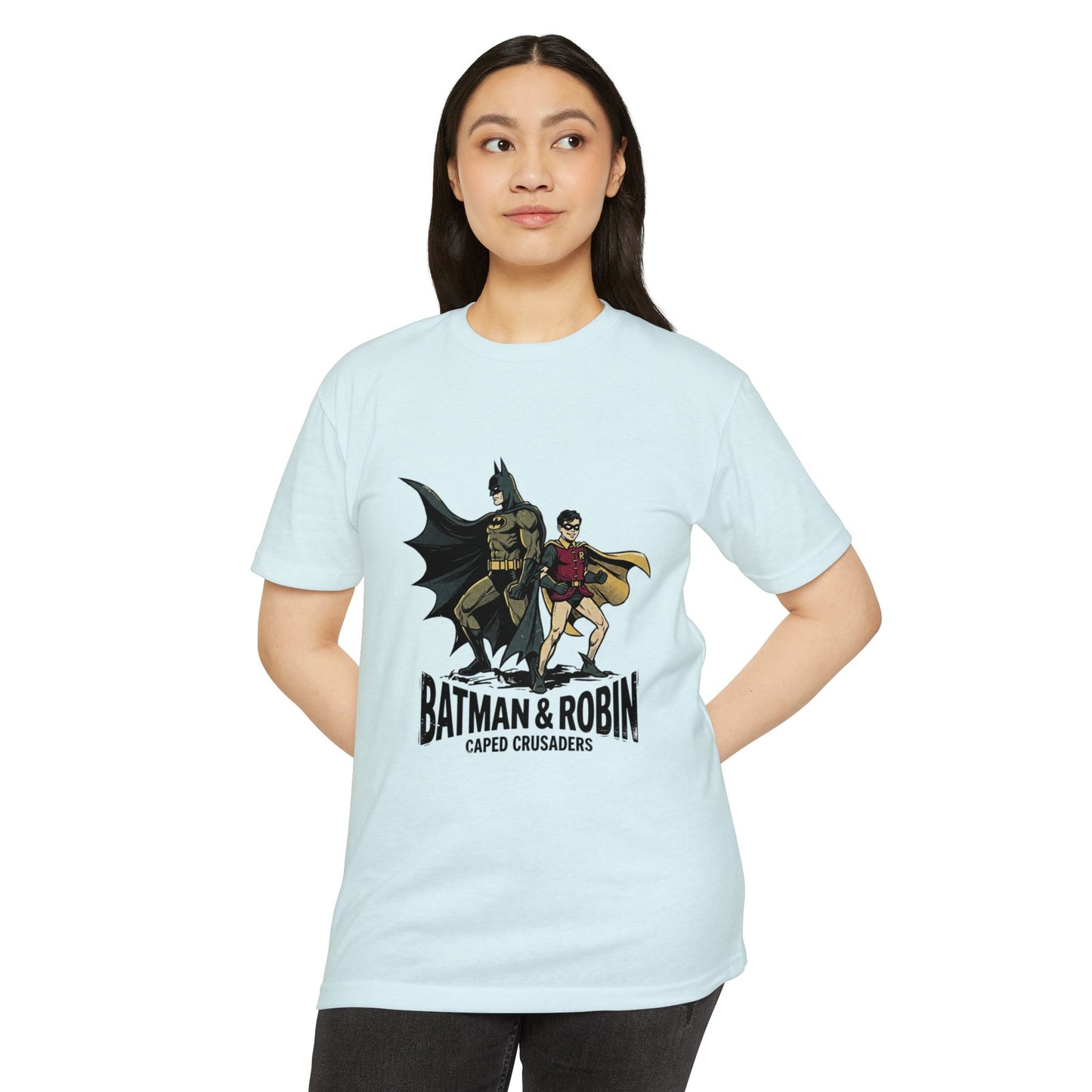 Batman & Robin Caped Crusaders Vintage Superhero T-Shirt