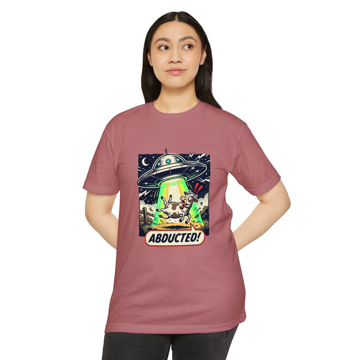 Abducted! Alien UFO Retro Sci‑Fi Graphic T-Shirt