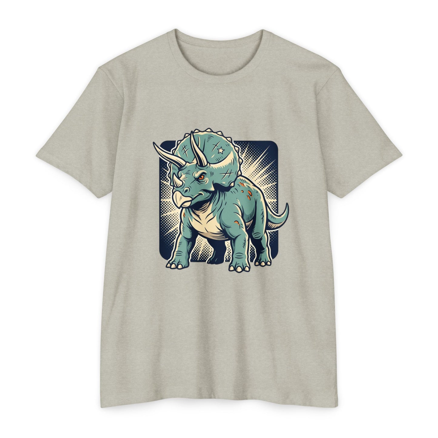 Retro Triceratops Graphic T-Shirt — Vintage Dino Illustration Tee