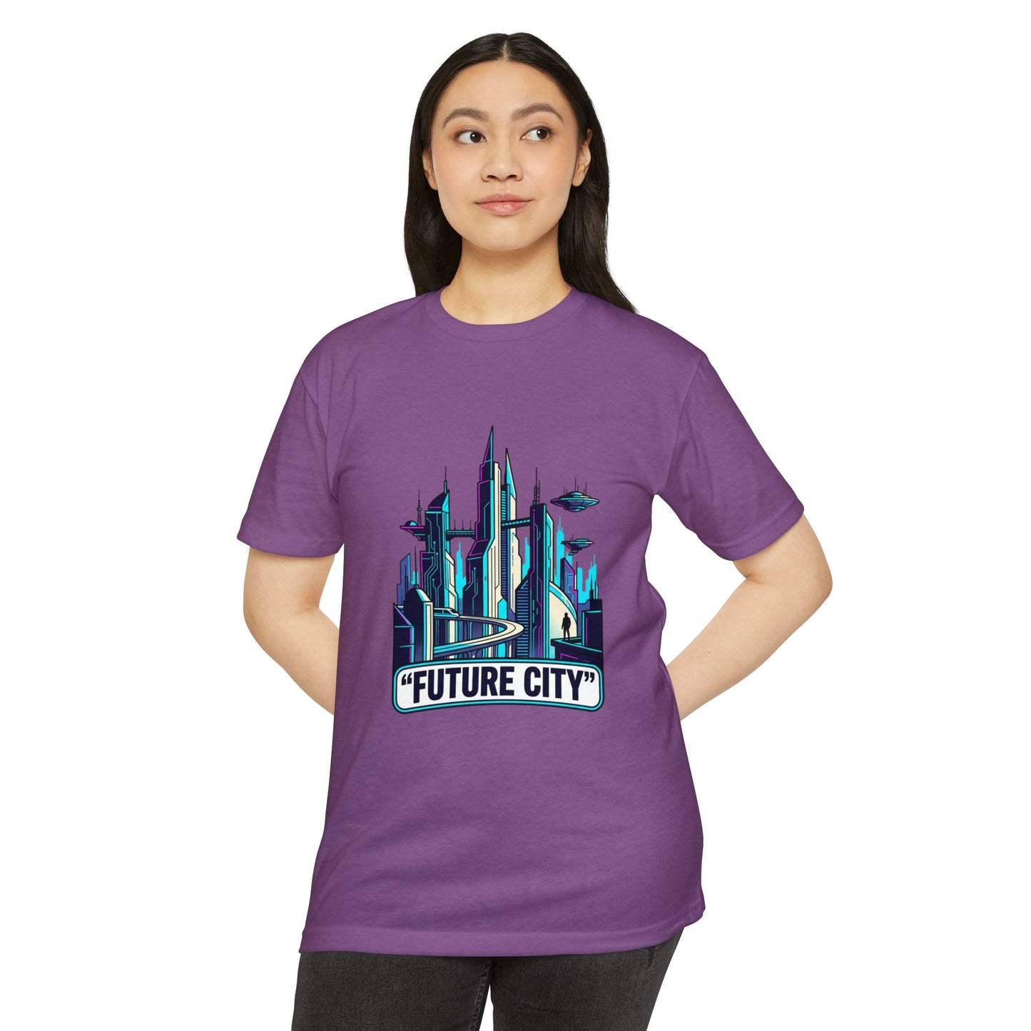 Future City Retro Futuristic Skyline T-Shirt
