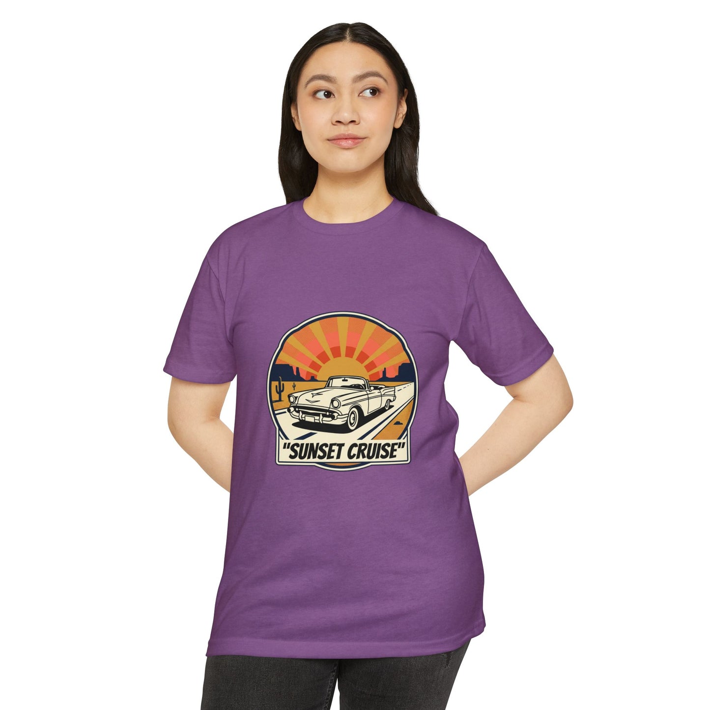 Sunset Cruise Vintage Car T-Shirt