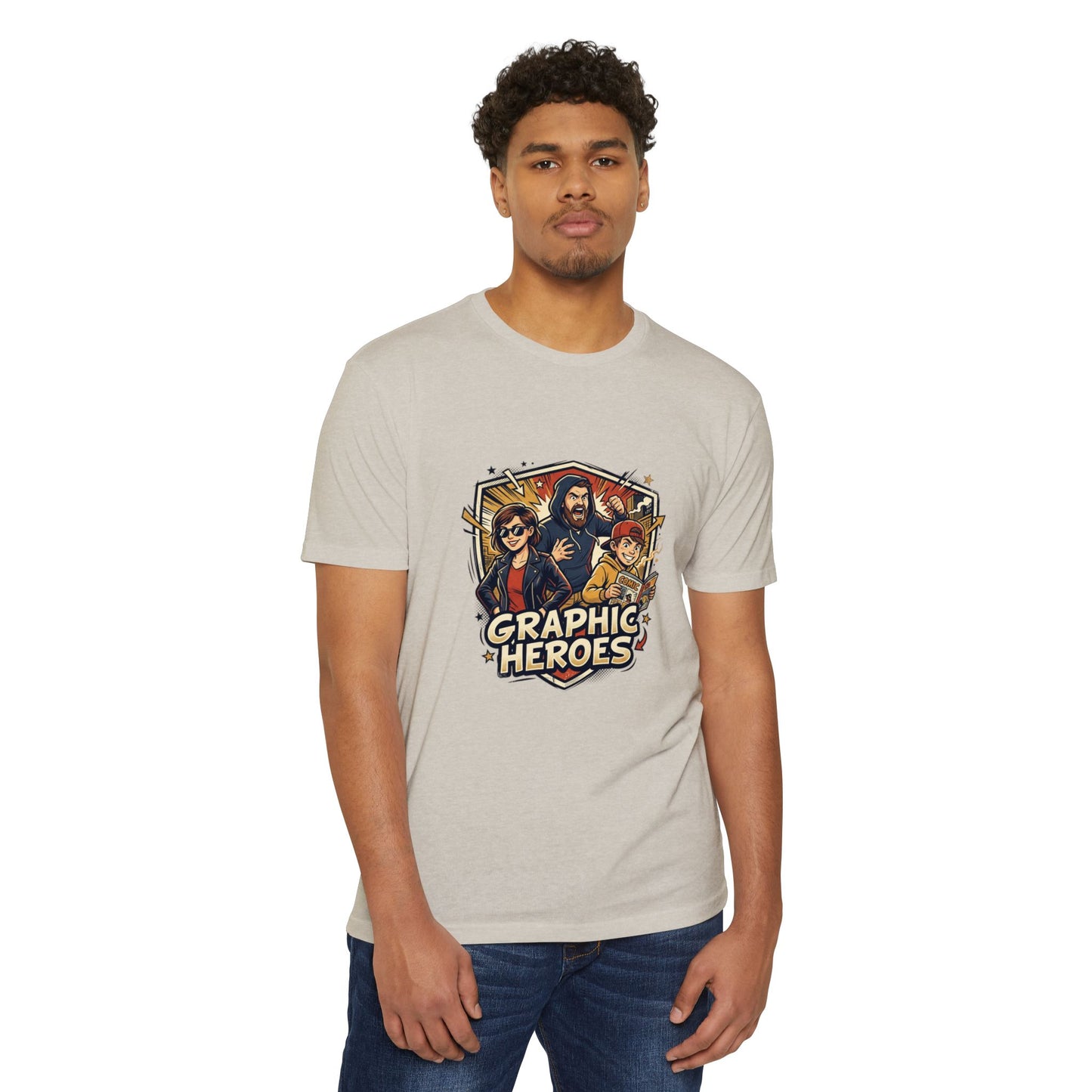 Retro Comic Heroes T-Shirt — Graphic Crew Tee