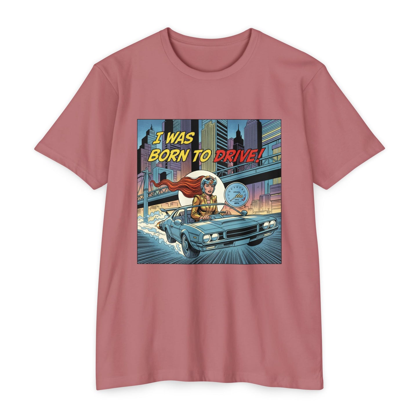 I Was Born to Drive Retro Comic Car T-Shirt