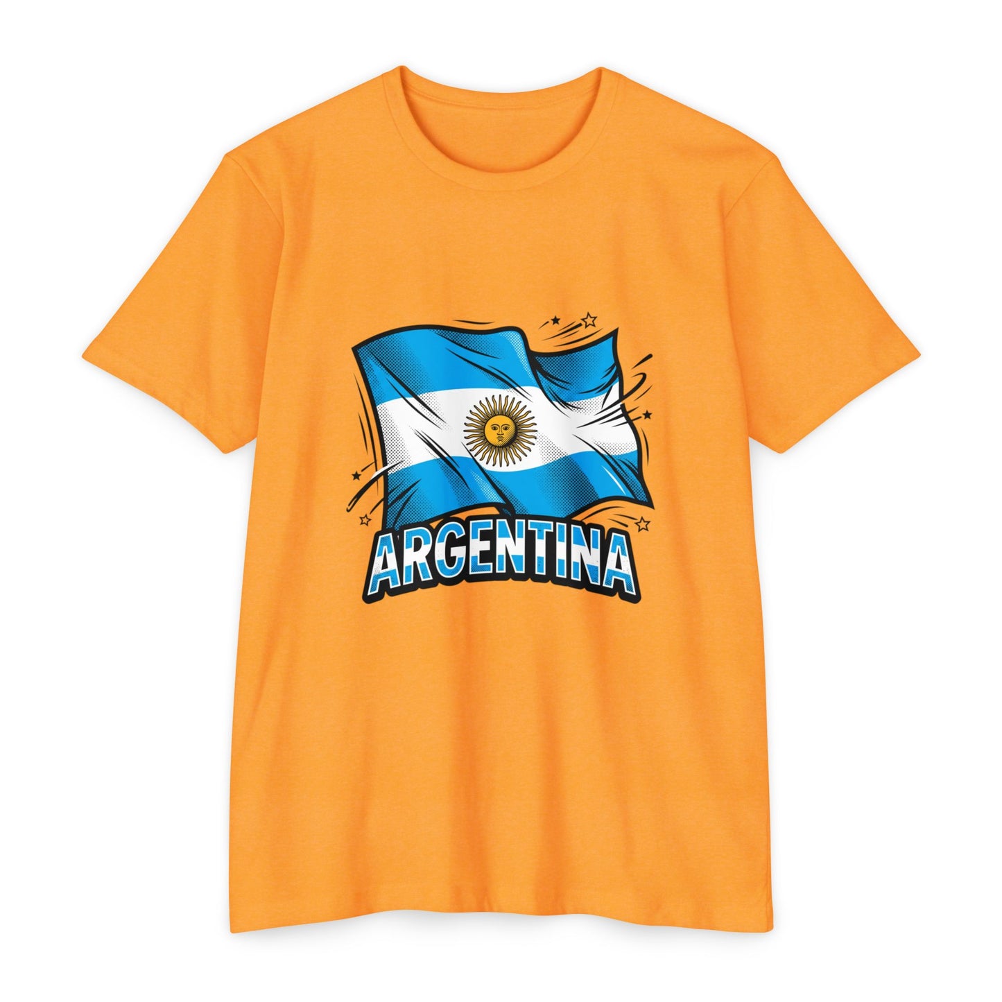 Argentina Flag Waving Graphic T-Shirt