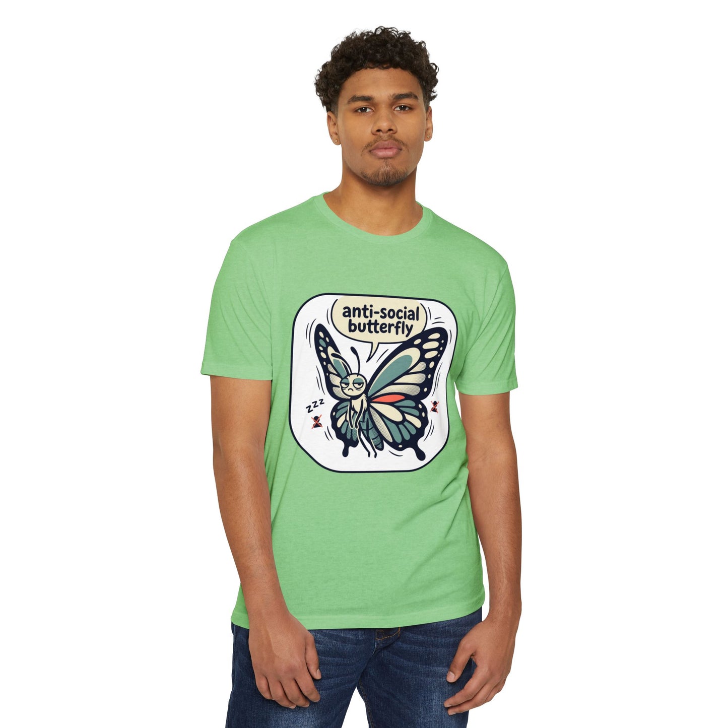Anti-Social Butterfly T-Shirt — Cute Lazy Butterfly Graphic Tee