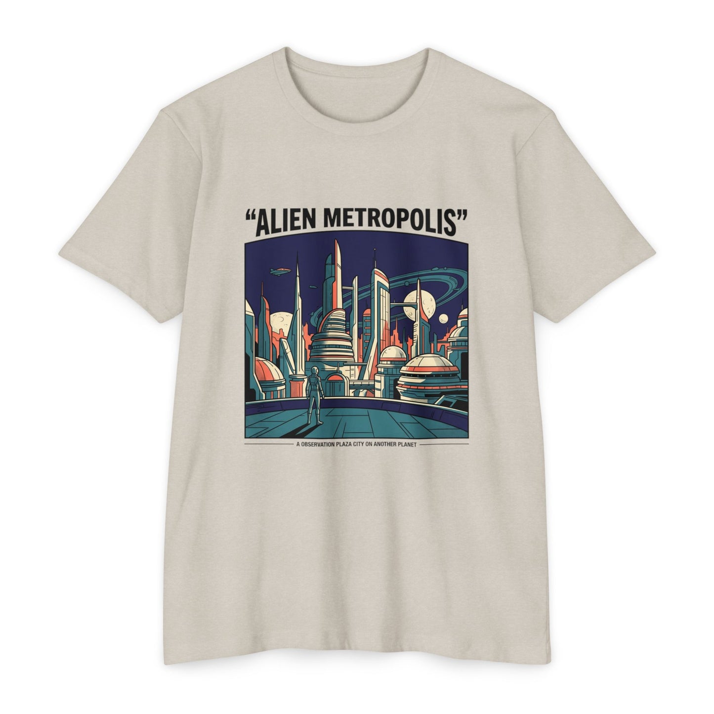 Alien Metropolis Retro Futuristic Sci‑Fi City T-Shirt