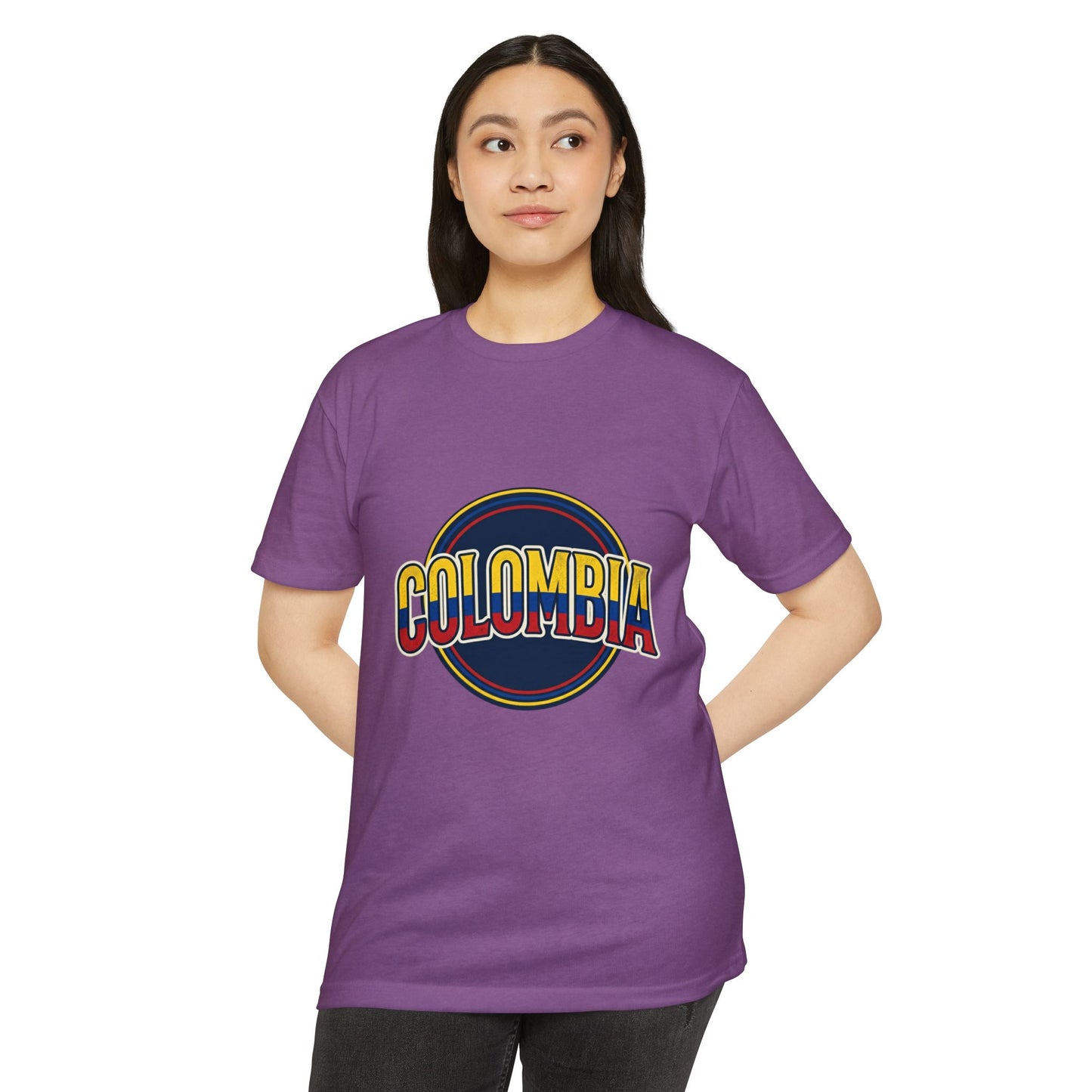 Colombia Retro Circle Vintage Flag Travel T-Shirt