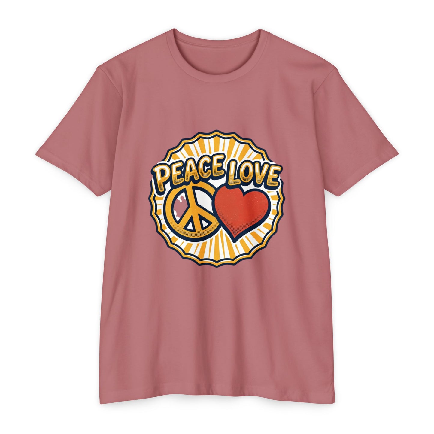 Peace Love Heart T-Shirt – Retro 70s Peace Sign Tee