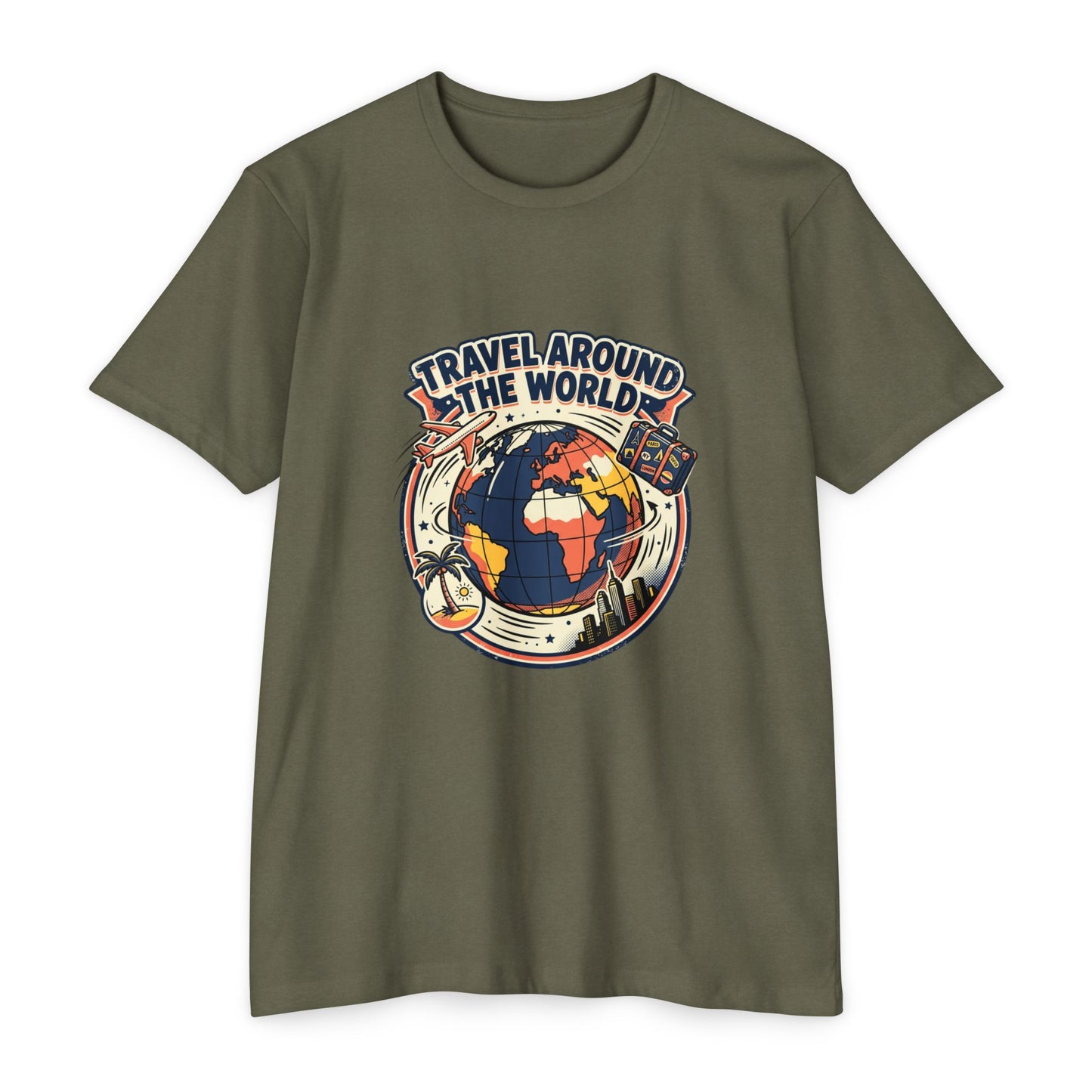 Vintage 'Travel Around the World' Globe Adventure T-Shirt
