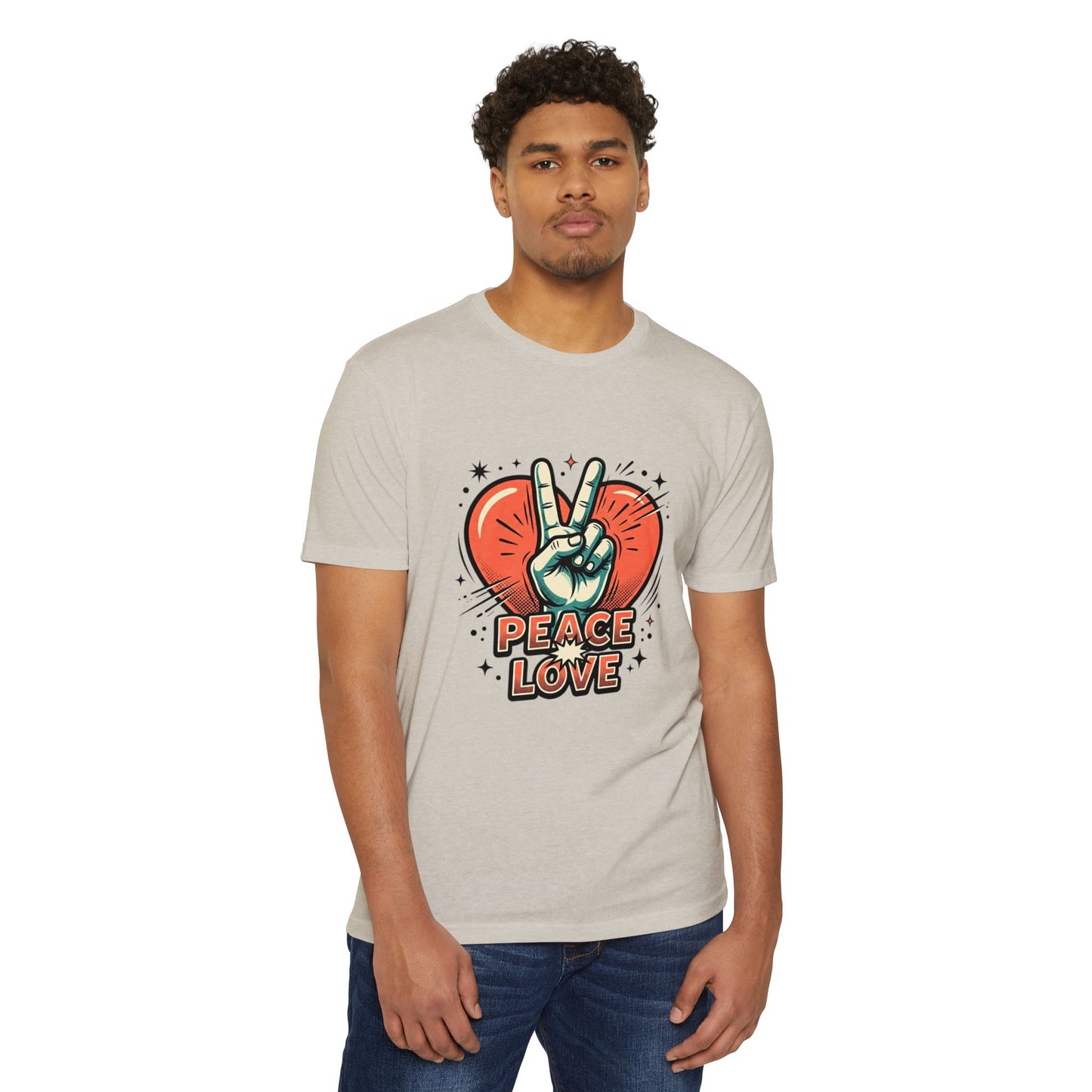 Peace Love Graphic T-Shirt — Retro Vibe Peace Sign Tee