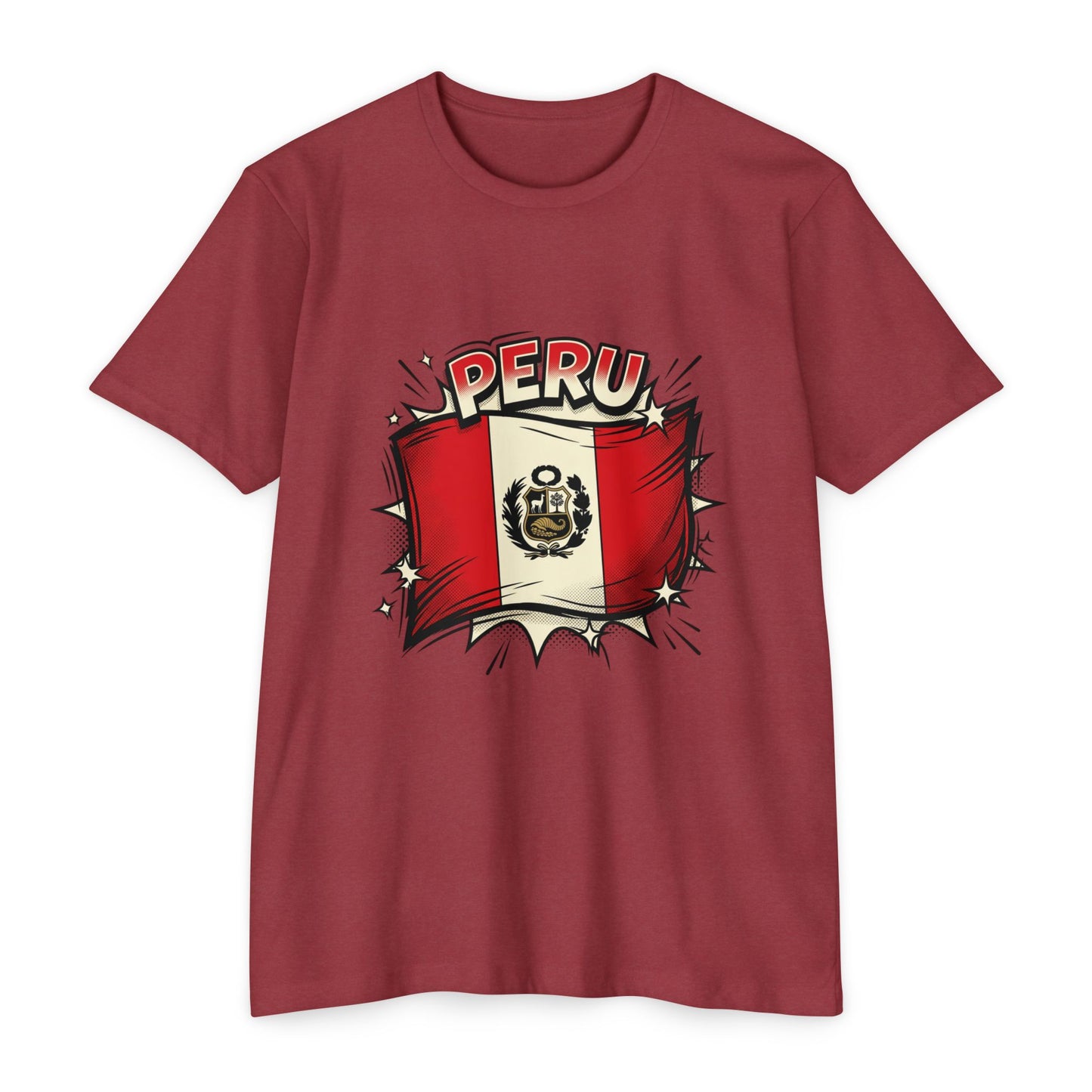 Peru Flag Retro Crest T-Shirt
