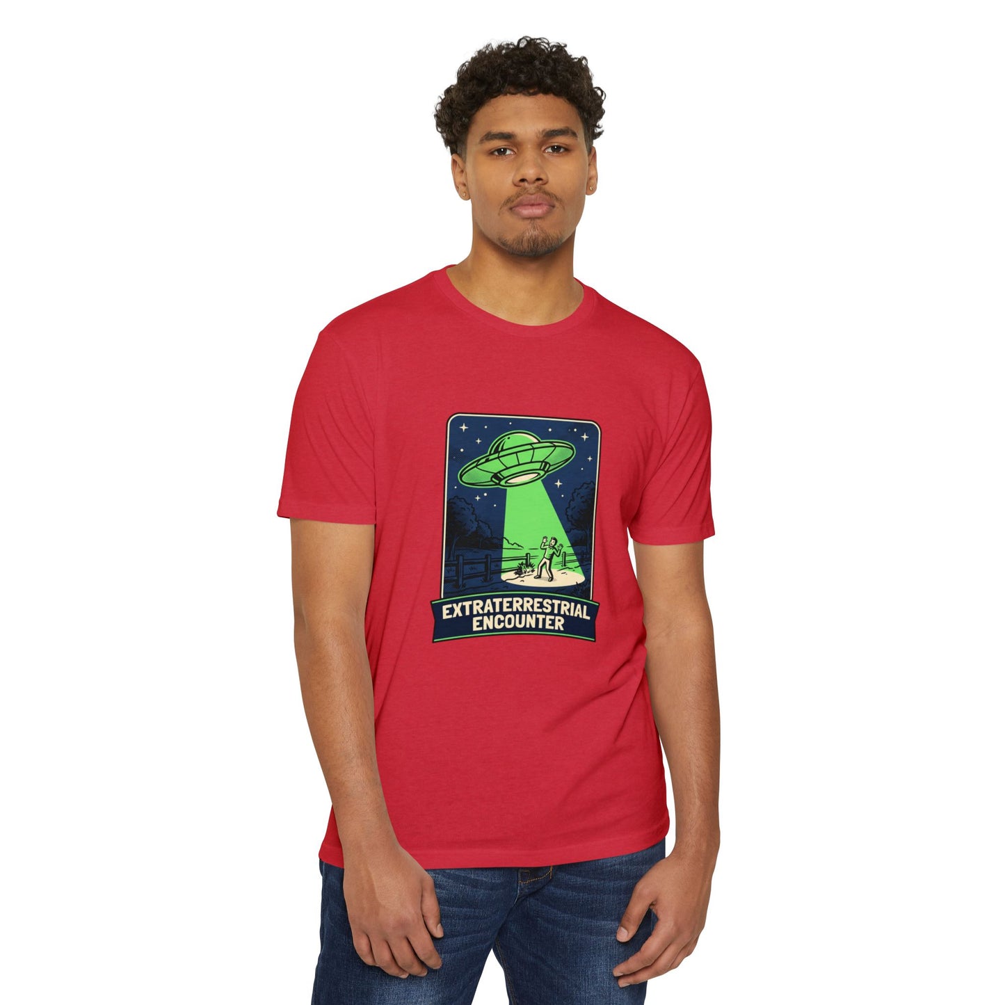 Alien Abduction T-Shirt — “Extraterrestrial Encounter” Vintage UFO Graphic