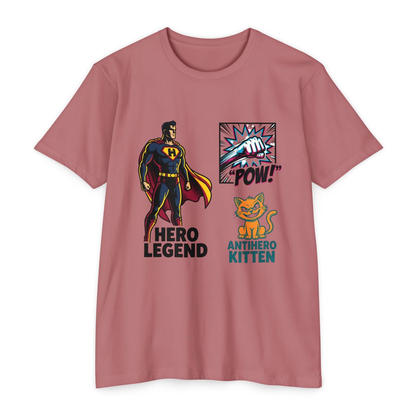 Hero Legend vs Antihero Kitten T-Shirt — Funny Comic Superhero Tee