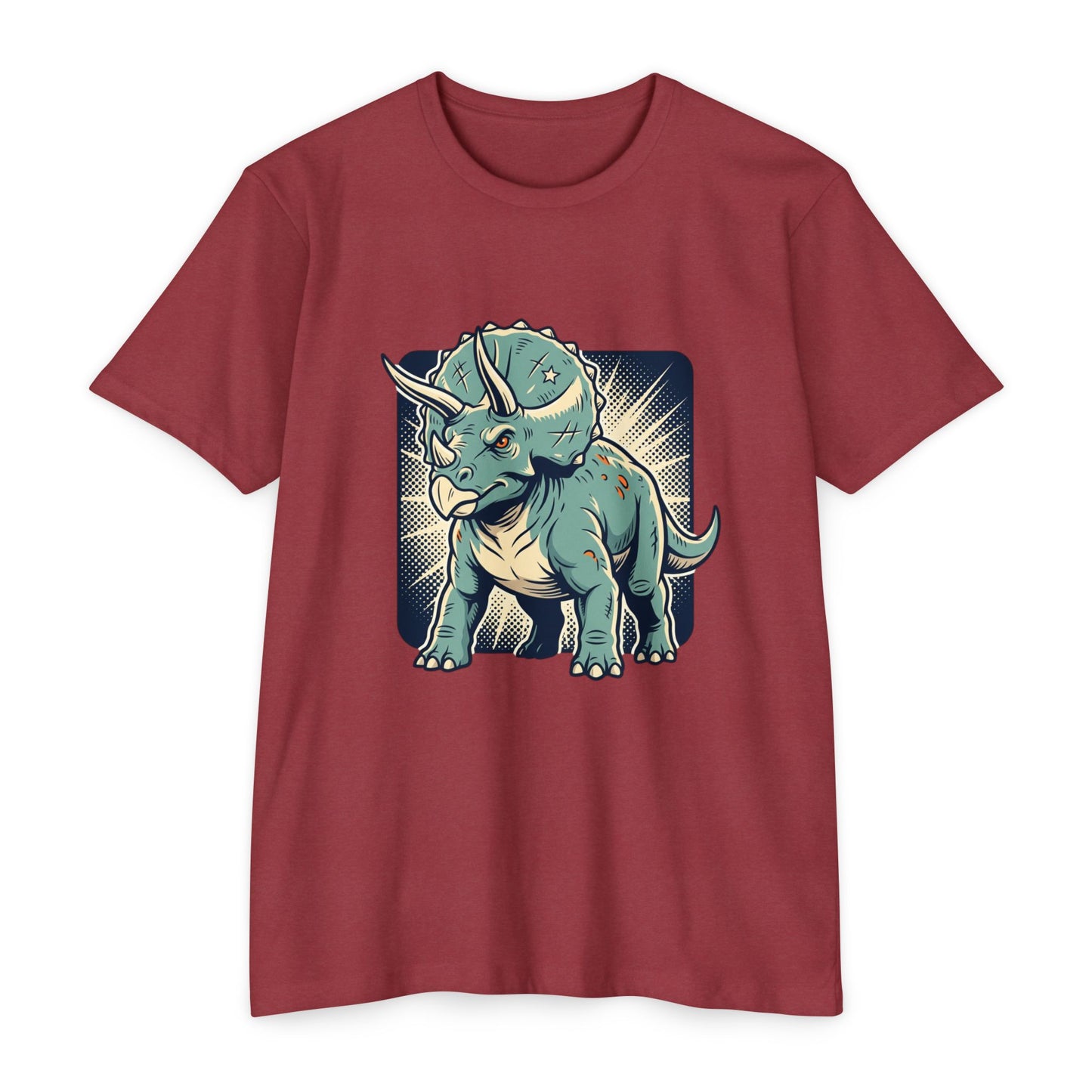 Retro Triceratops Graphic T-Shirt — Vintage Dino Illustration Tee