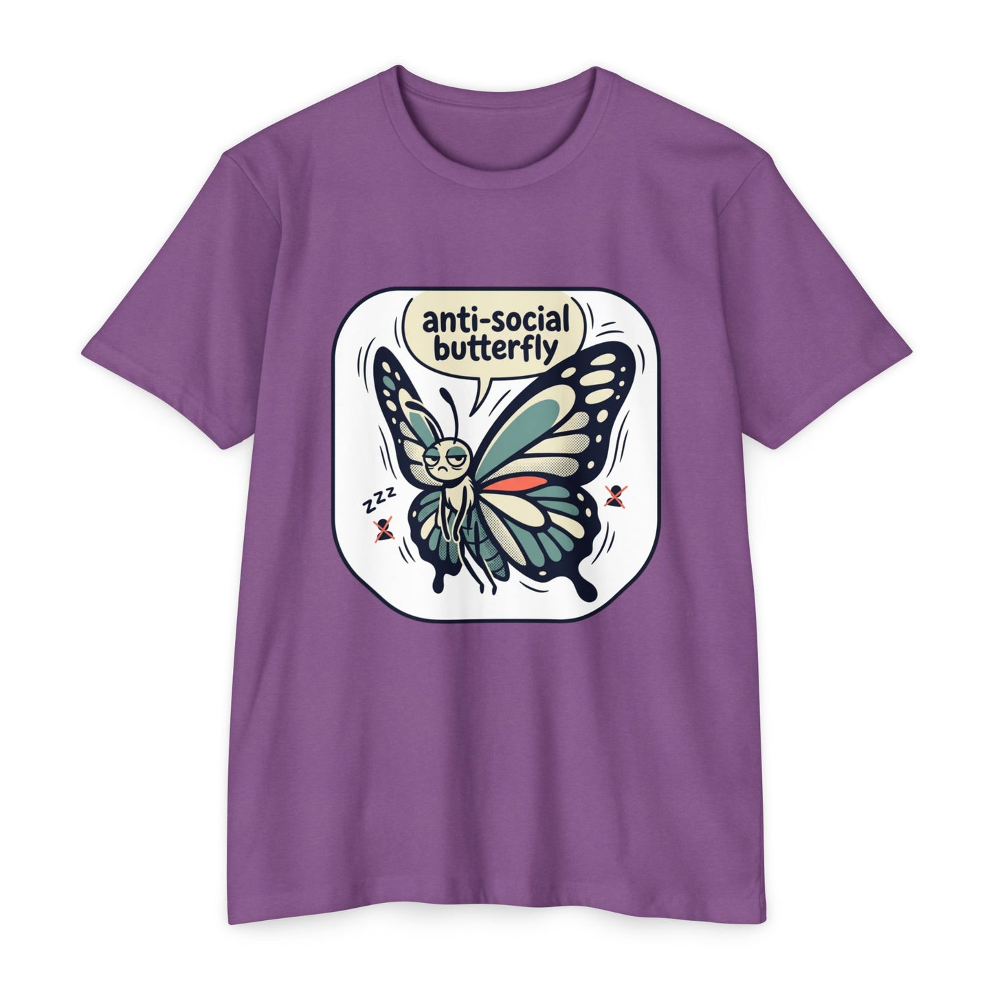 Anti-Social Butterfly T-Shirt — Cute Lazy Butterfly Graphic Tee