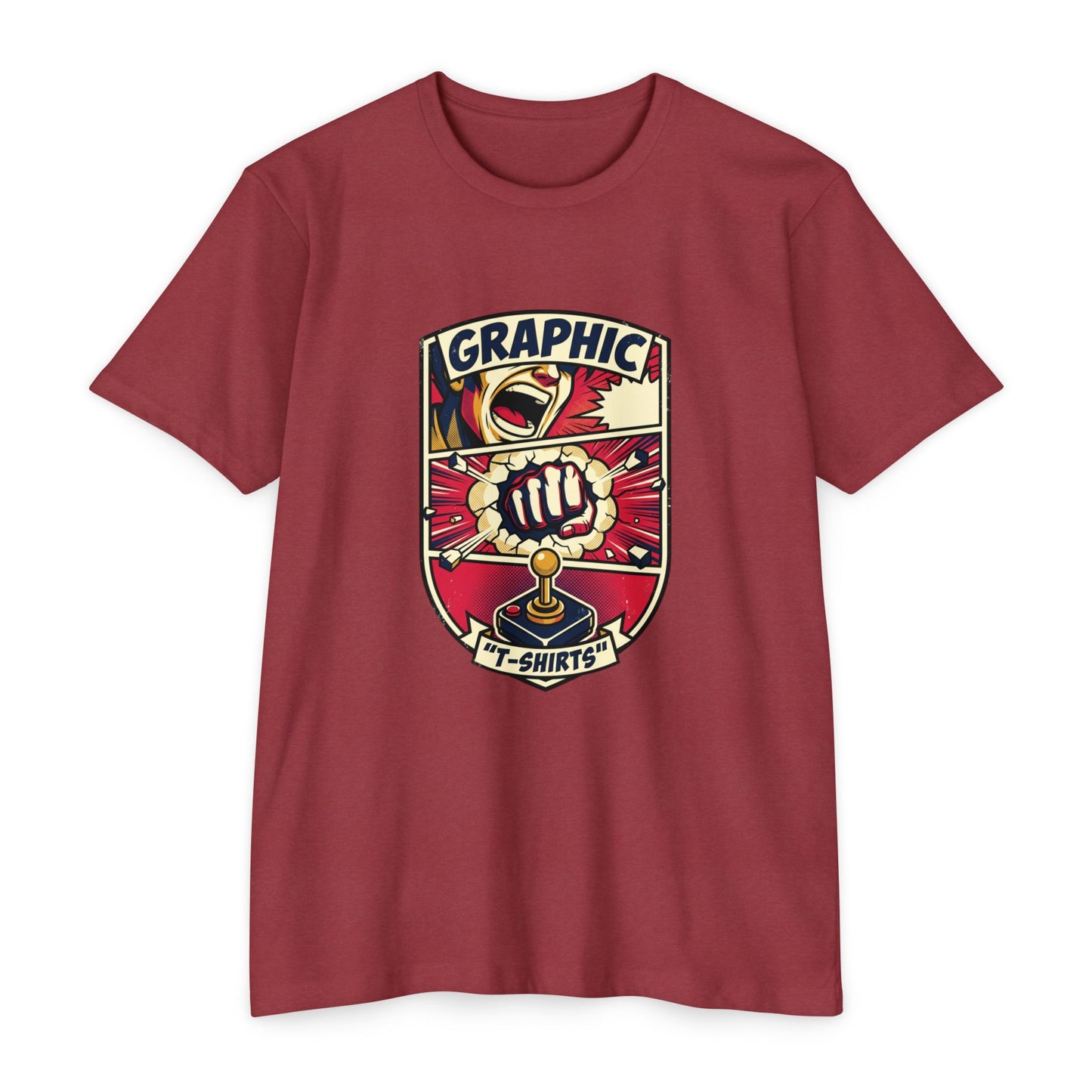 Vintage Gamer Logo T-Shirt — Fist & Joystick Retro Graphic Tee