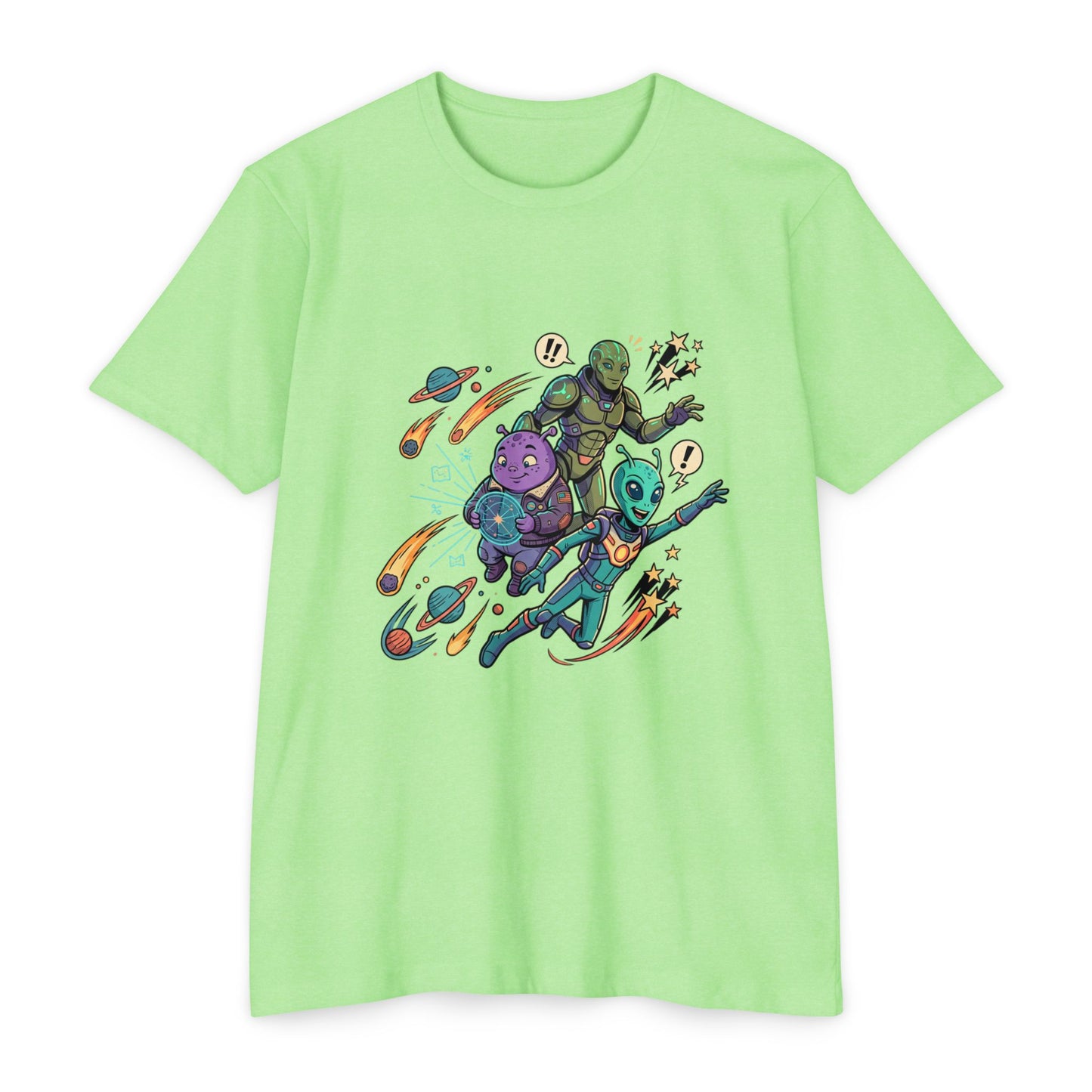 Alien Skate Crew T-Shirt — Retro Space Skateboarding Graphic Tee