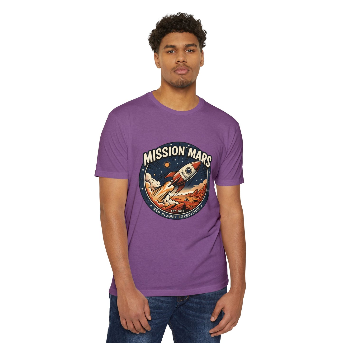 Mission Mars Rocket T‑Shirt — Retro Red Planet Expedition Tee