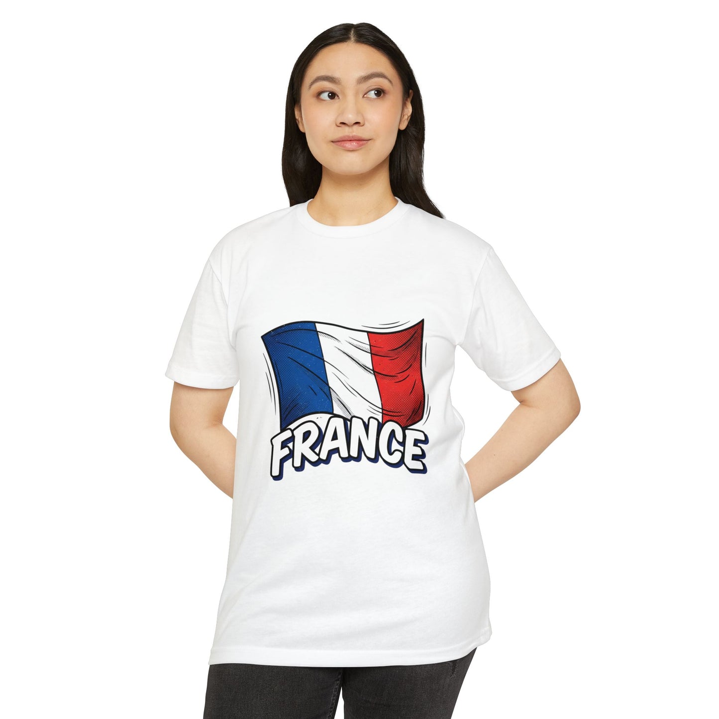 France Flag Retro Waving Tricolor T-Shirt