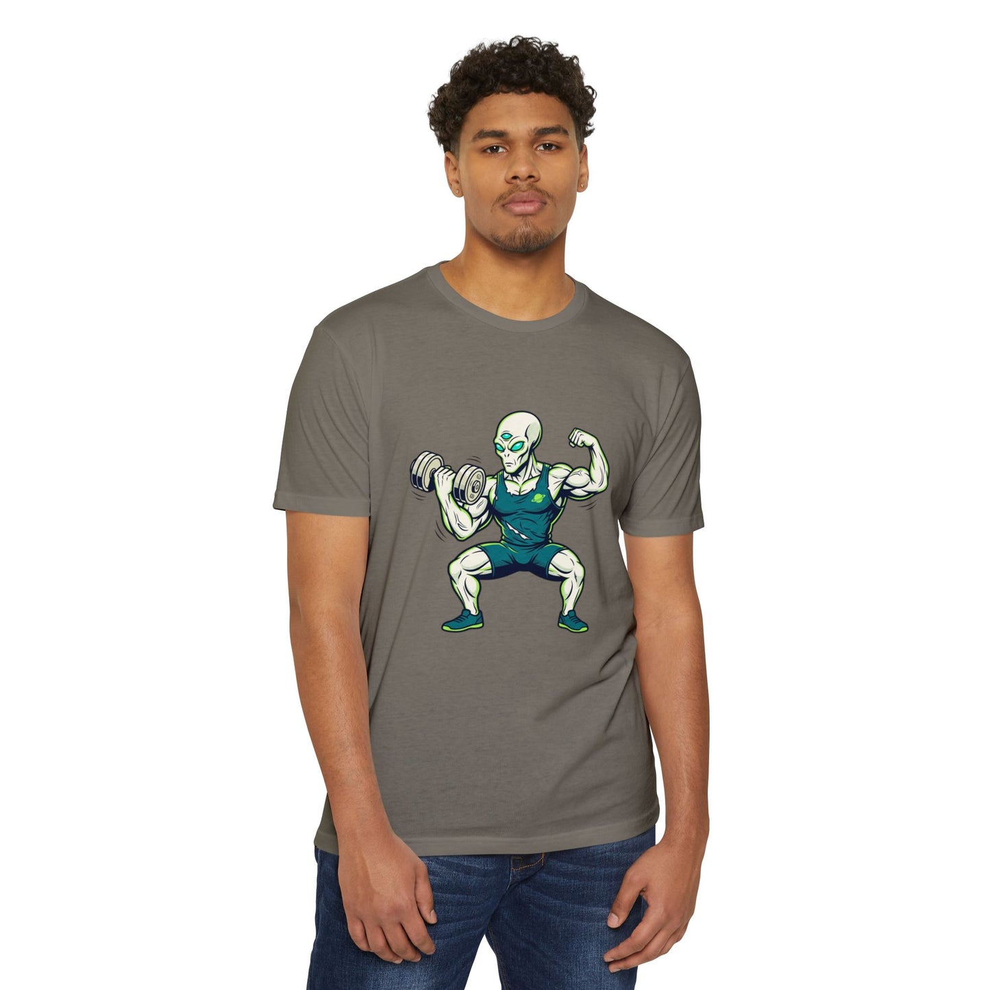 Alien Weightlifter Gym T-Shirt — Fitness Workout Tee