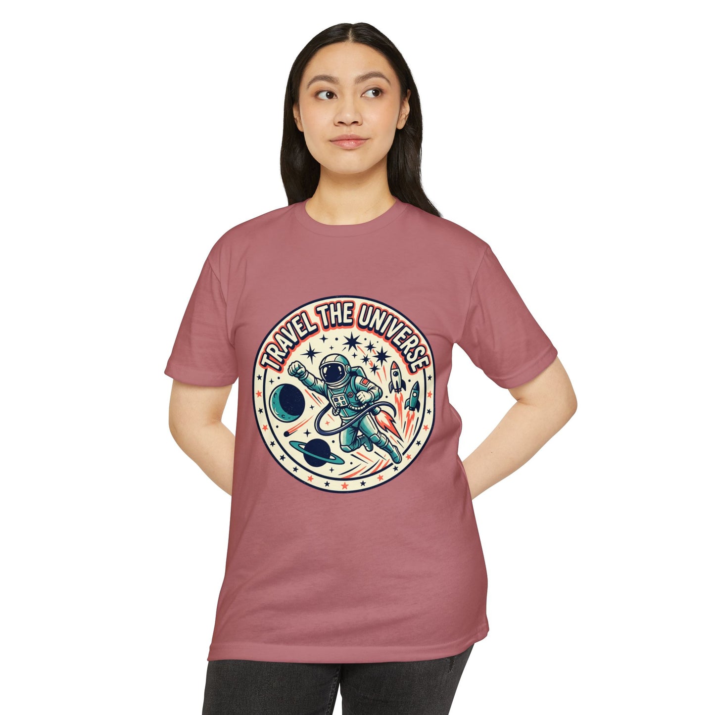 Travel the Universe Astronaut Retro Space T-Shirt