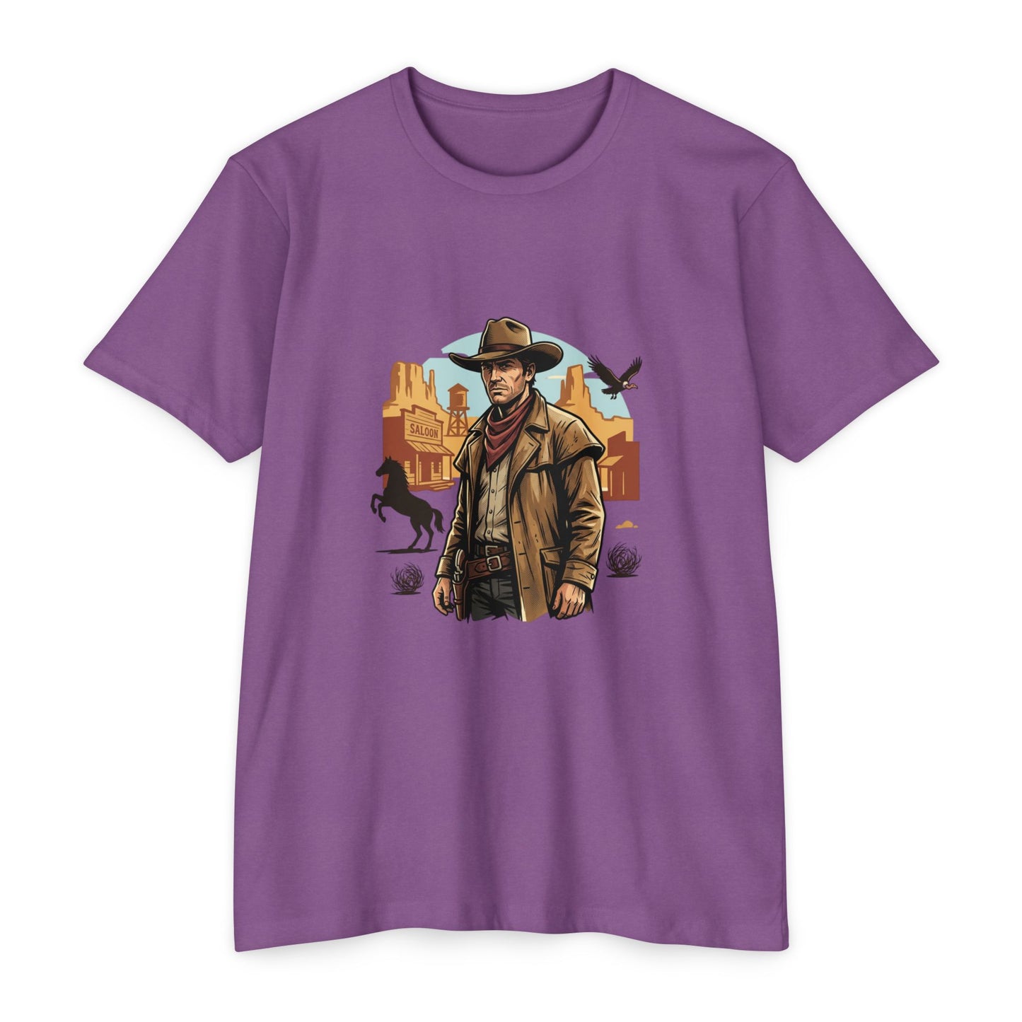Western Cowboy Graphic T-Shirt — Desert Outlaw Illustration