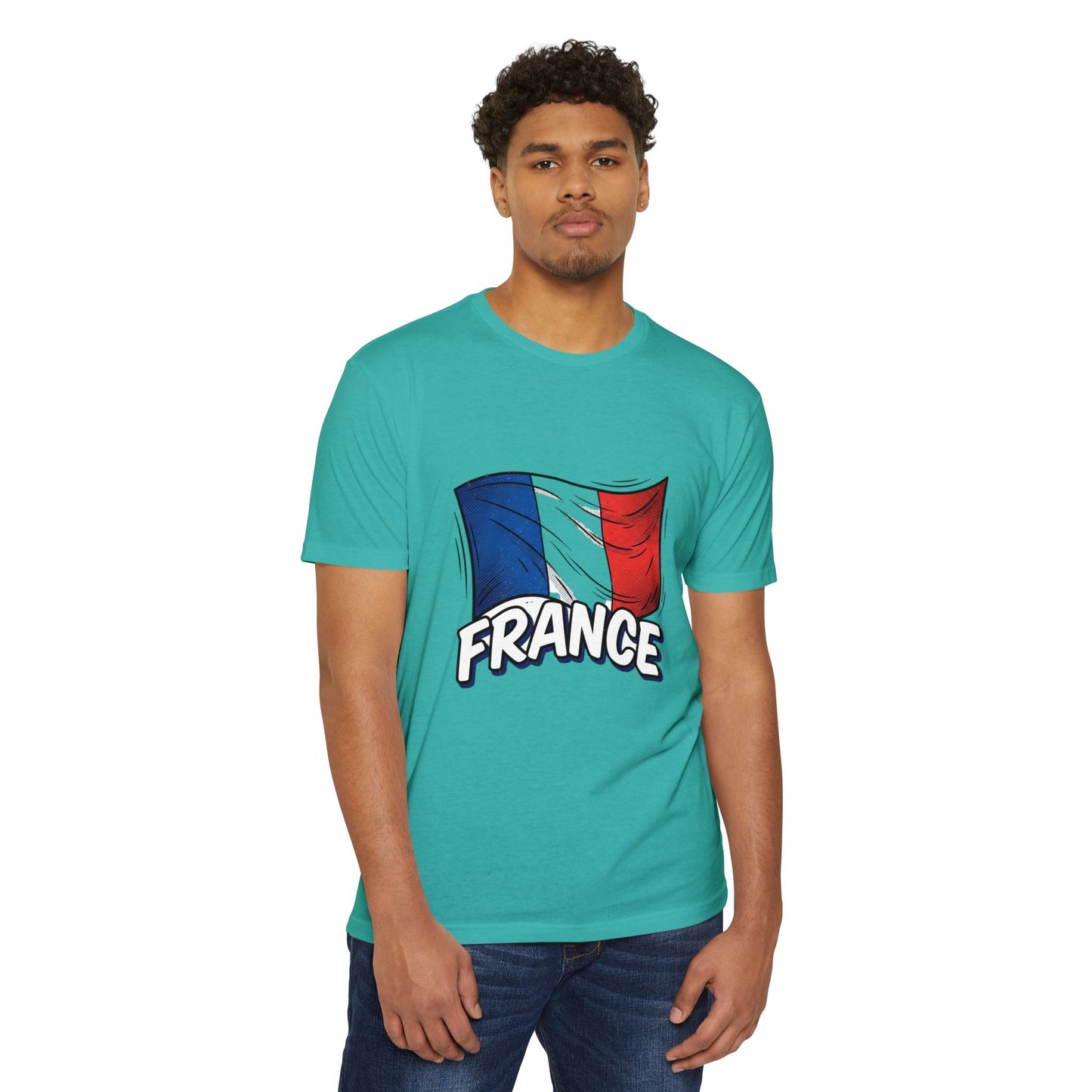 France Flag Retro Waving Tricolor T-Shirt