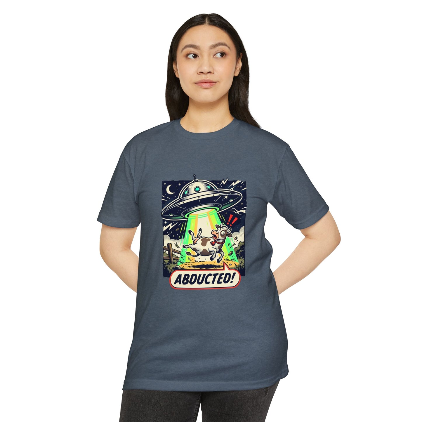Abducted! Alien UFO Retro Sci‑Fi Graphic T-Shirt