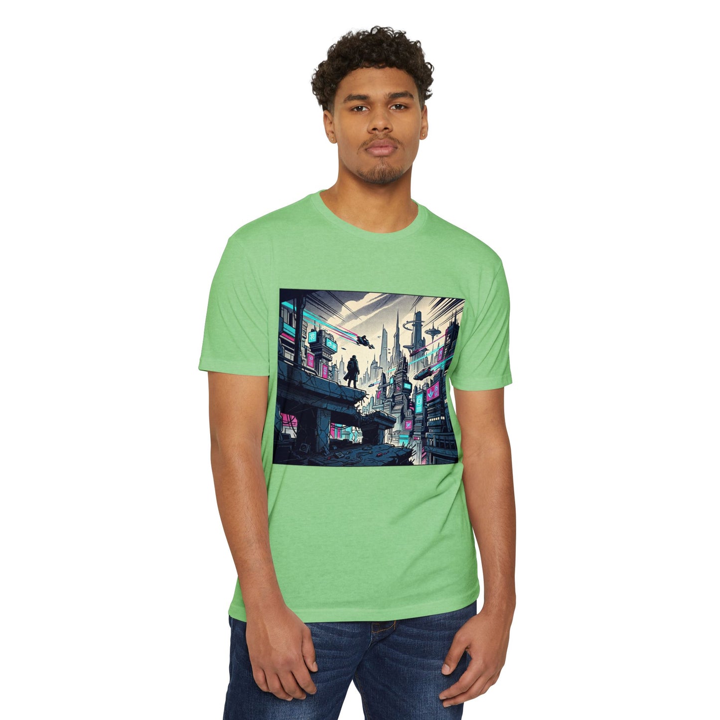 Cyberpunk Cityscape T-Shirt — Neon Futuristic Streetwear