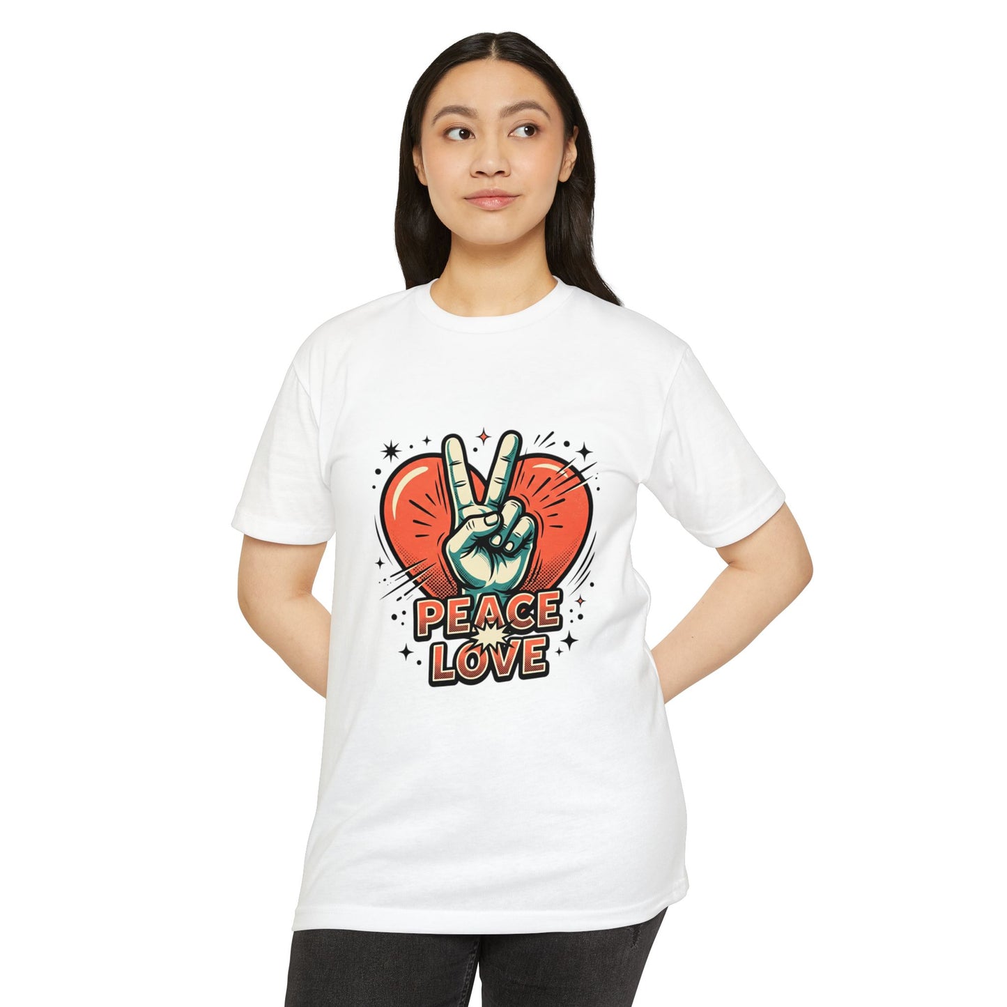 Peace Love Graphic T-Shirt — Retro Vibe Peace Sign Tee