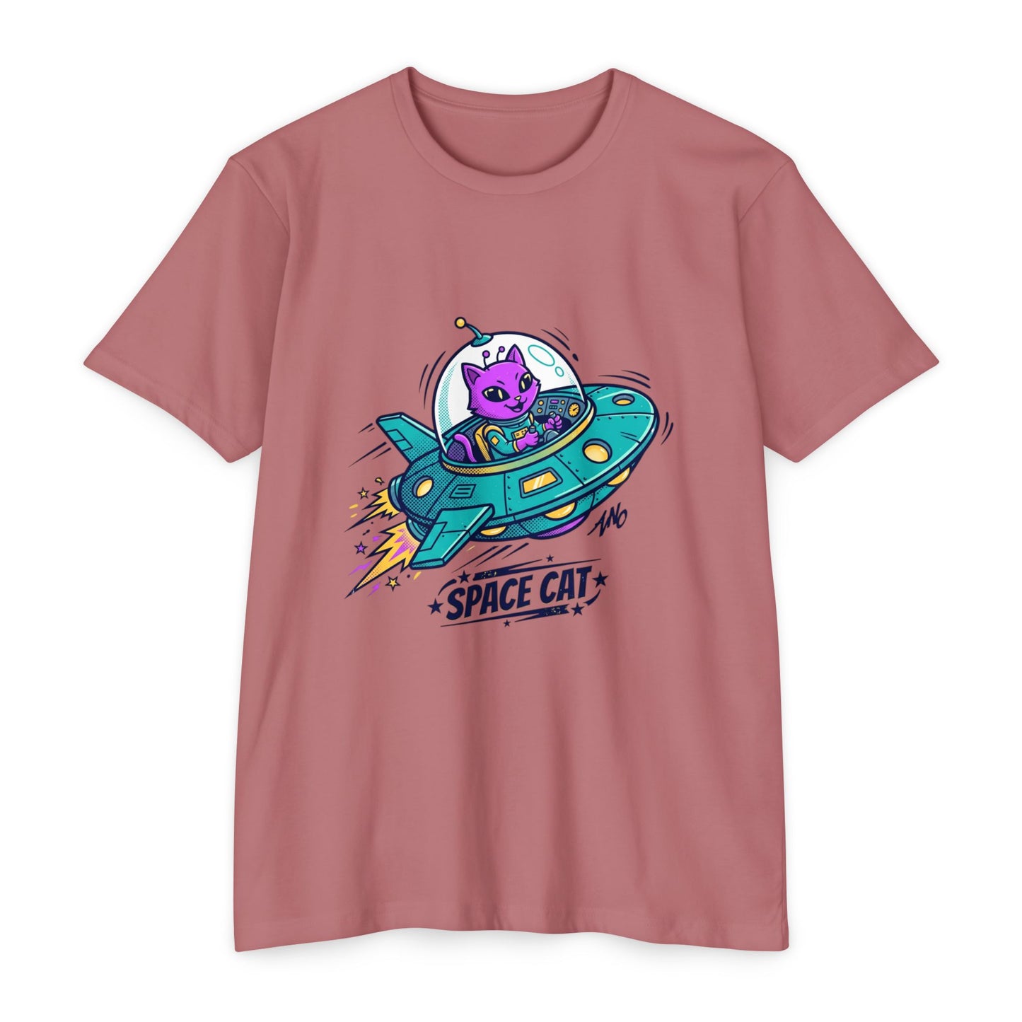 Retro Space Cat T-Shirt — UFO Graphic Tee