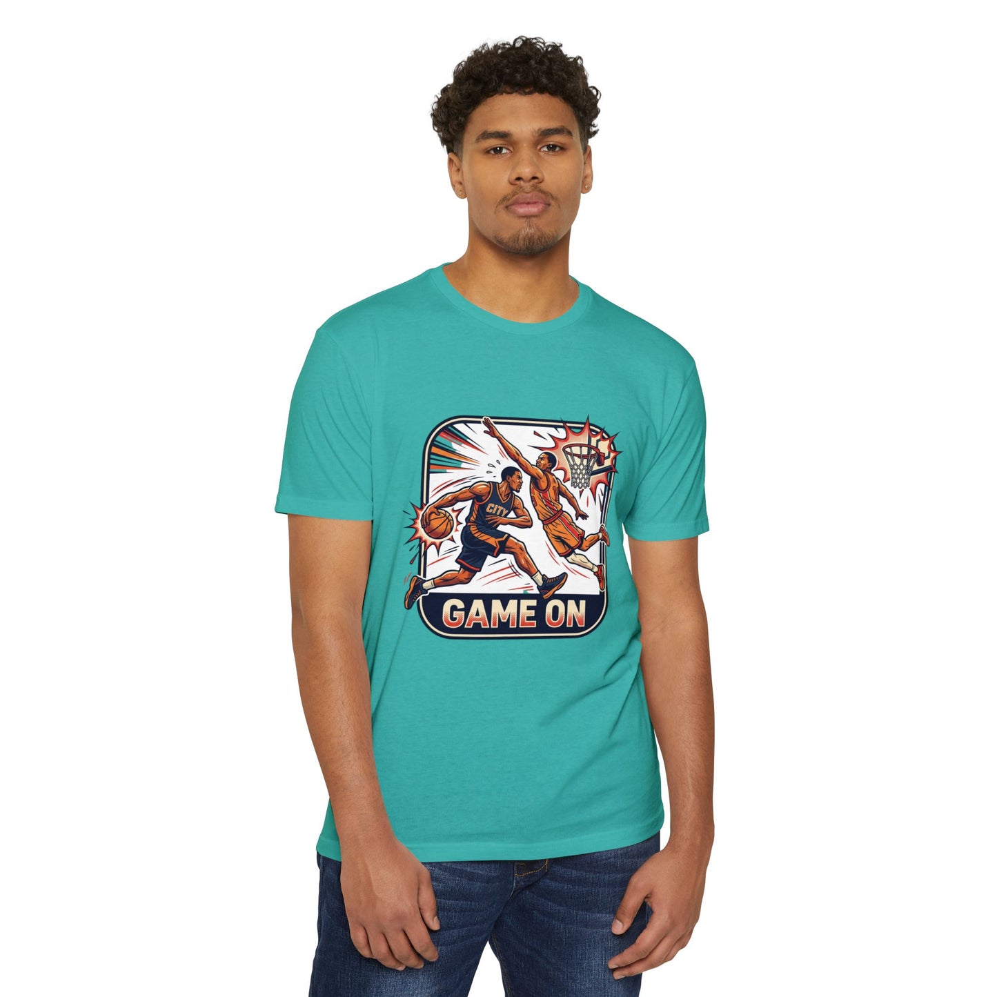 Basketball T-Shirt — Retro 'Game On' Dunk Design