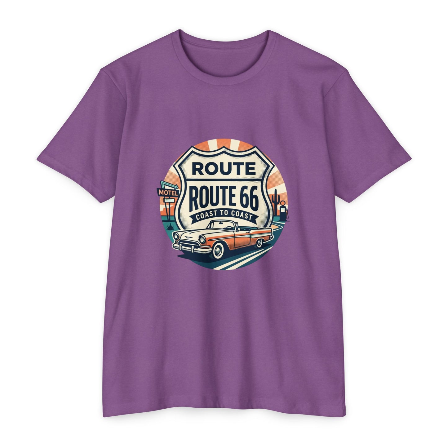 Route 66 Vintage Car T-Shirt — Classic Road Trip Retro Tee