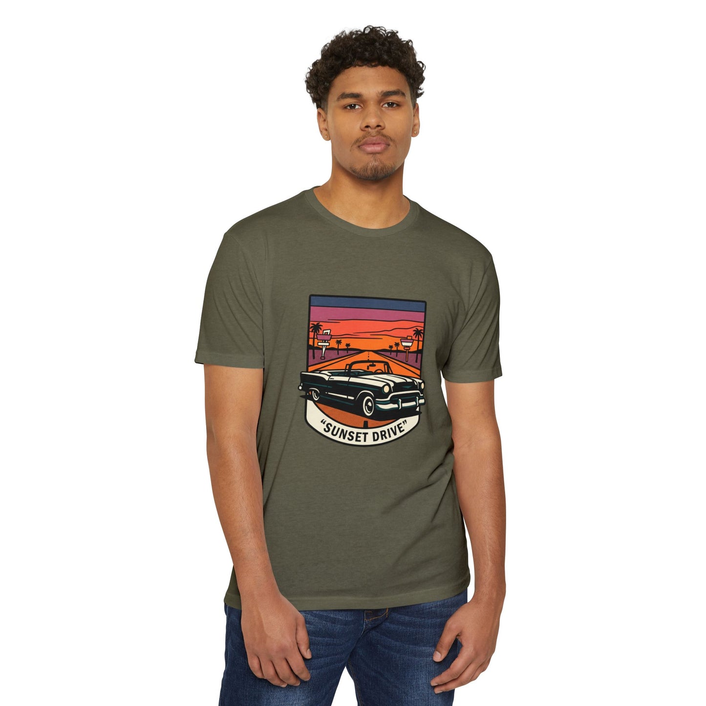 Sunset Drive Vintage Car T-Shirt