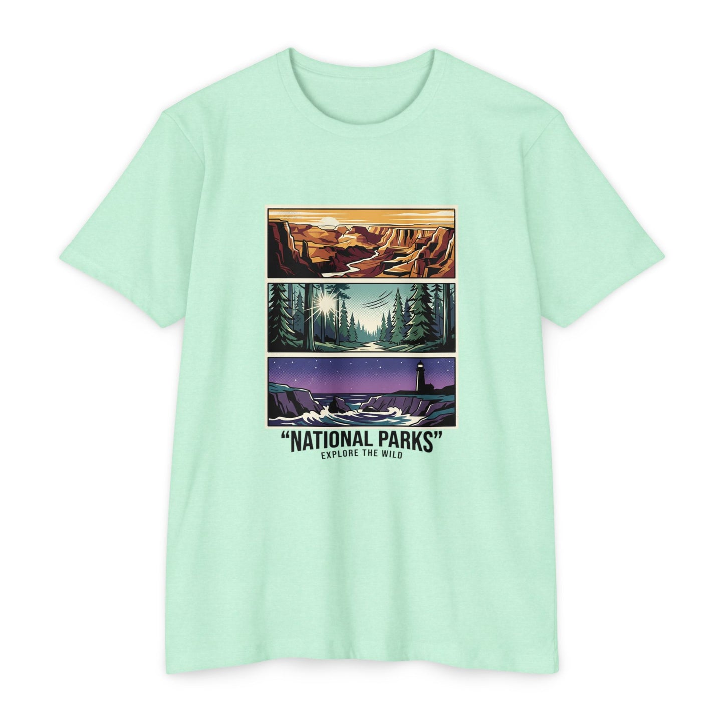 National Parks Scenic Panels T-Shirt — Explore the Wild Graphic Tee