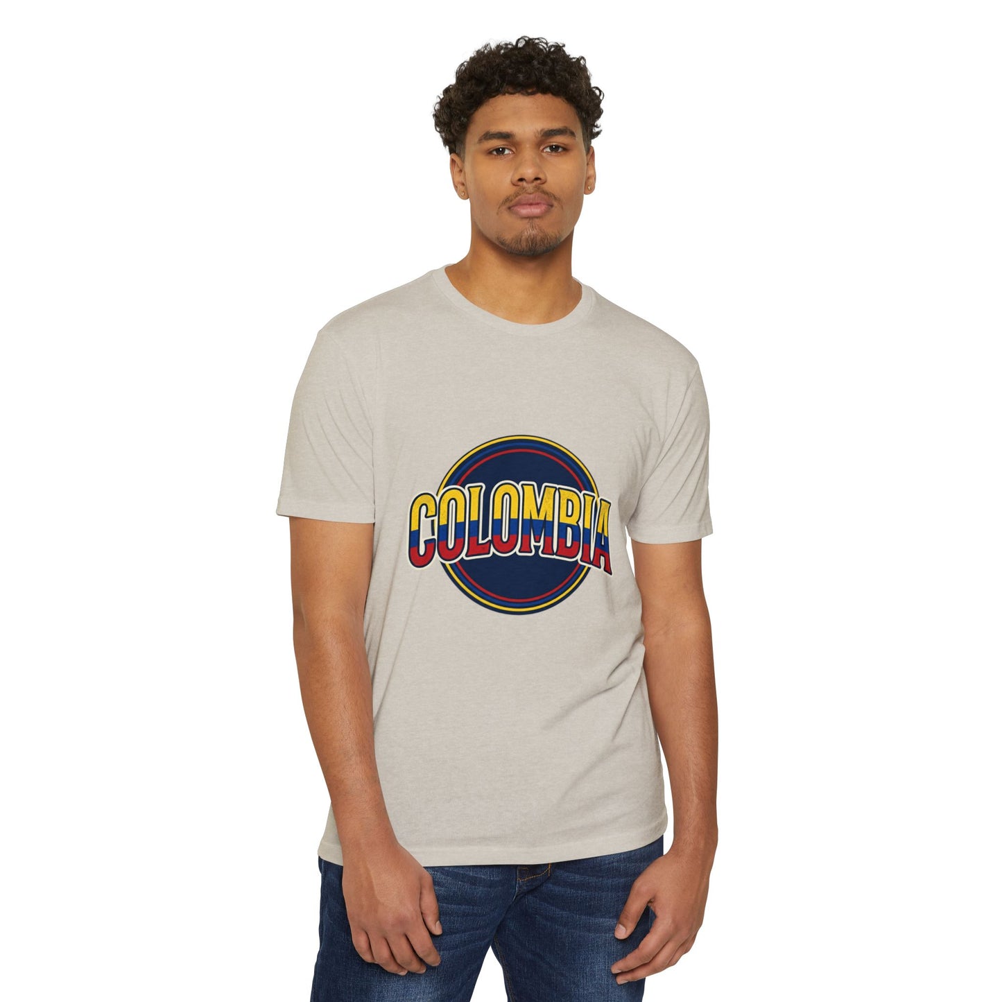 Colombia Retro Circle Vintage Flag Travel T-Shirt