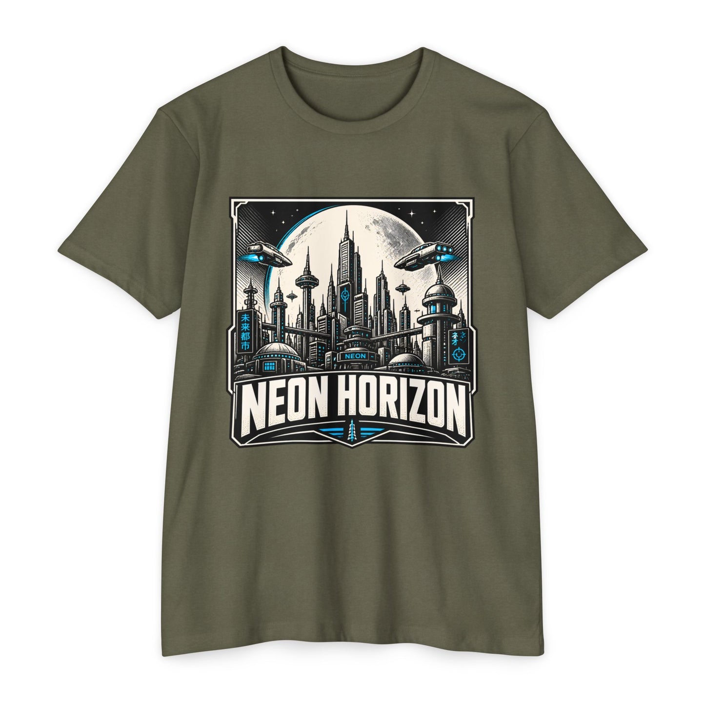 Neon Horizon Sci‑Fi T-Shirt