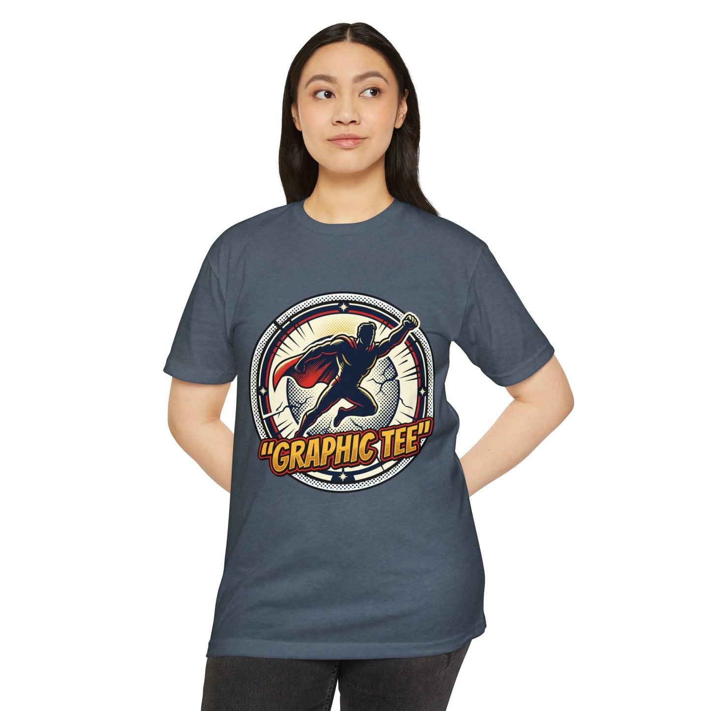 Retro Comic Superhero Cape Graphic Tee